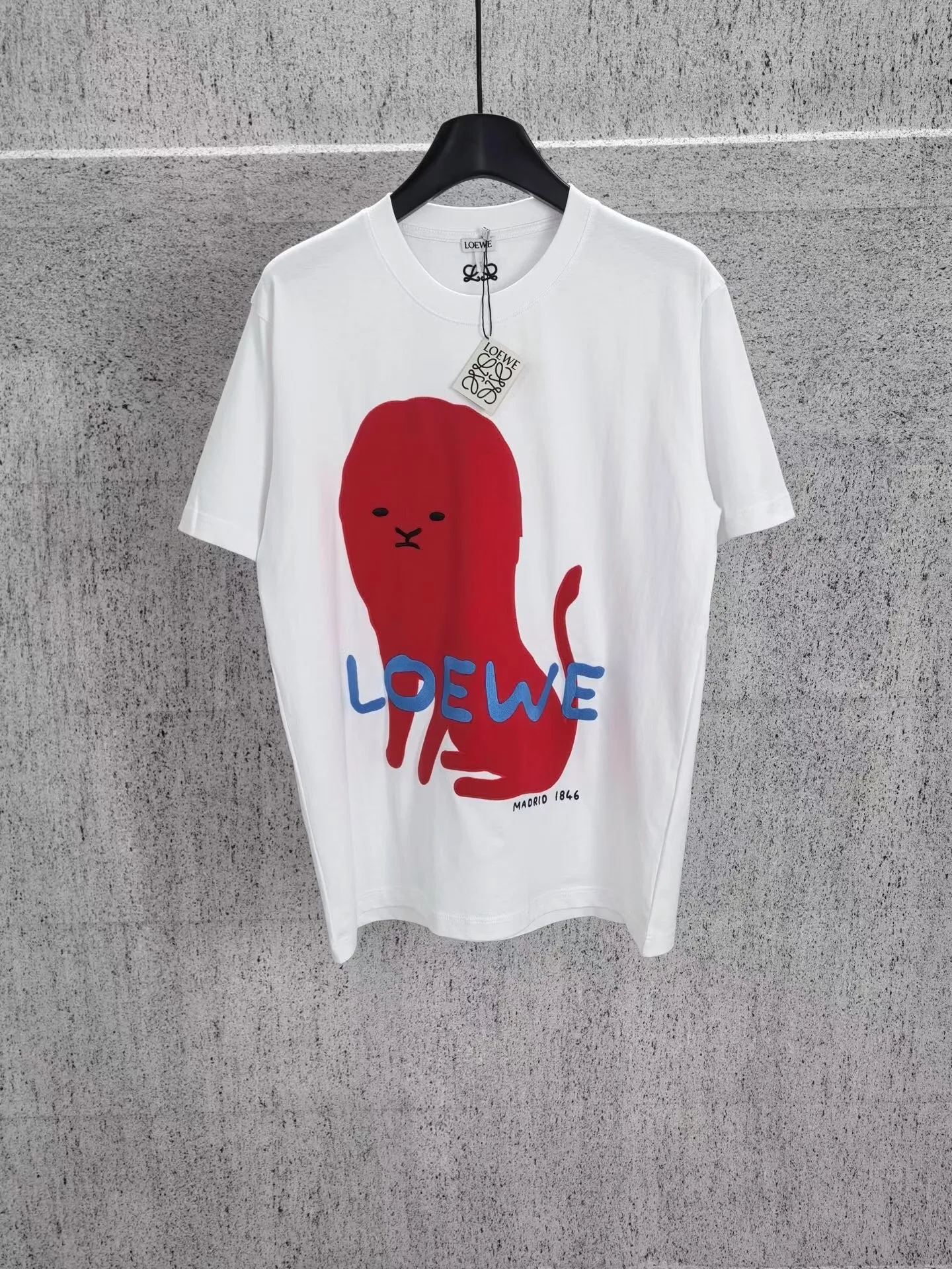 Loewe Large Lion Jersey Patch Regular fit t shirt in cotton (White)