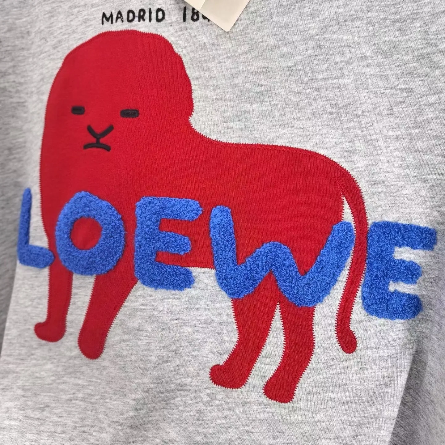 Loewe Lion Jersey Patch Relaxed fit T-shirt in cotton (Grey) — ビュー 2