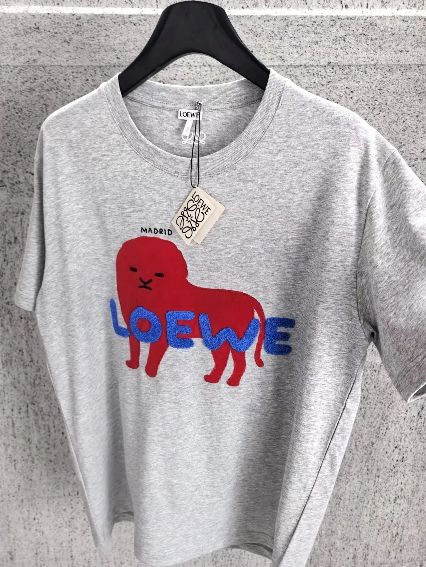 Loewe Lion Jersey Patch Relaxed fit T-shirt in cotton (Grey) — ビュー 4