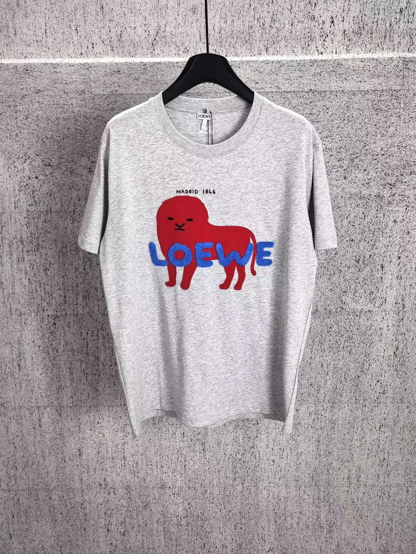 Loewe Lion Jersey Patch Relaxed fit T-shirt in cotton (Grey)