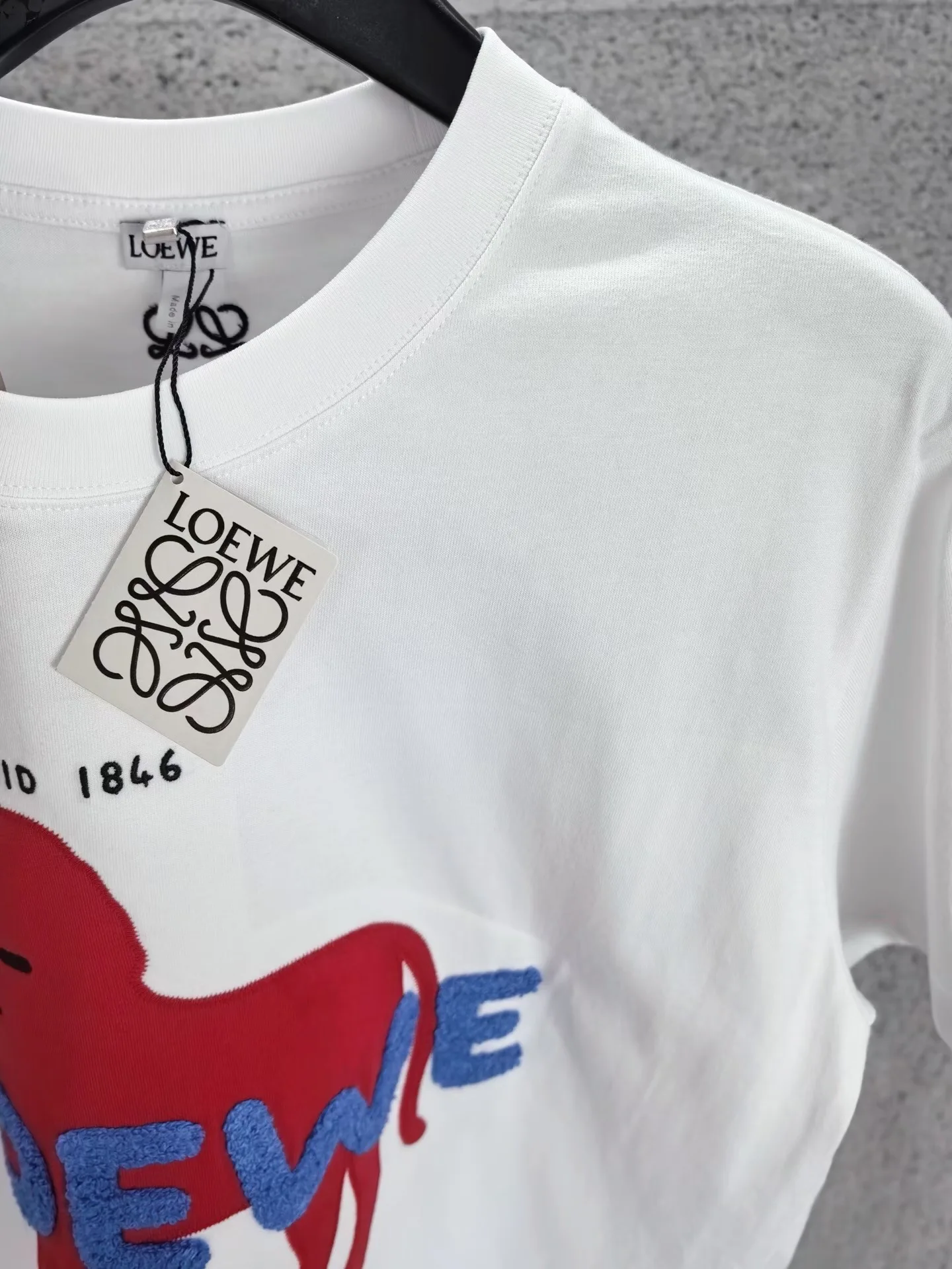 Loewe Lion Jersey Patch Relaxed fit T-shirt in cotton (White) — ビュー 4