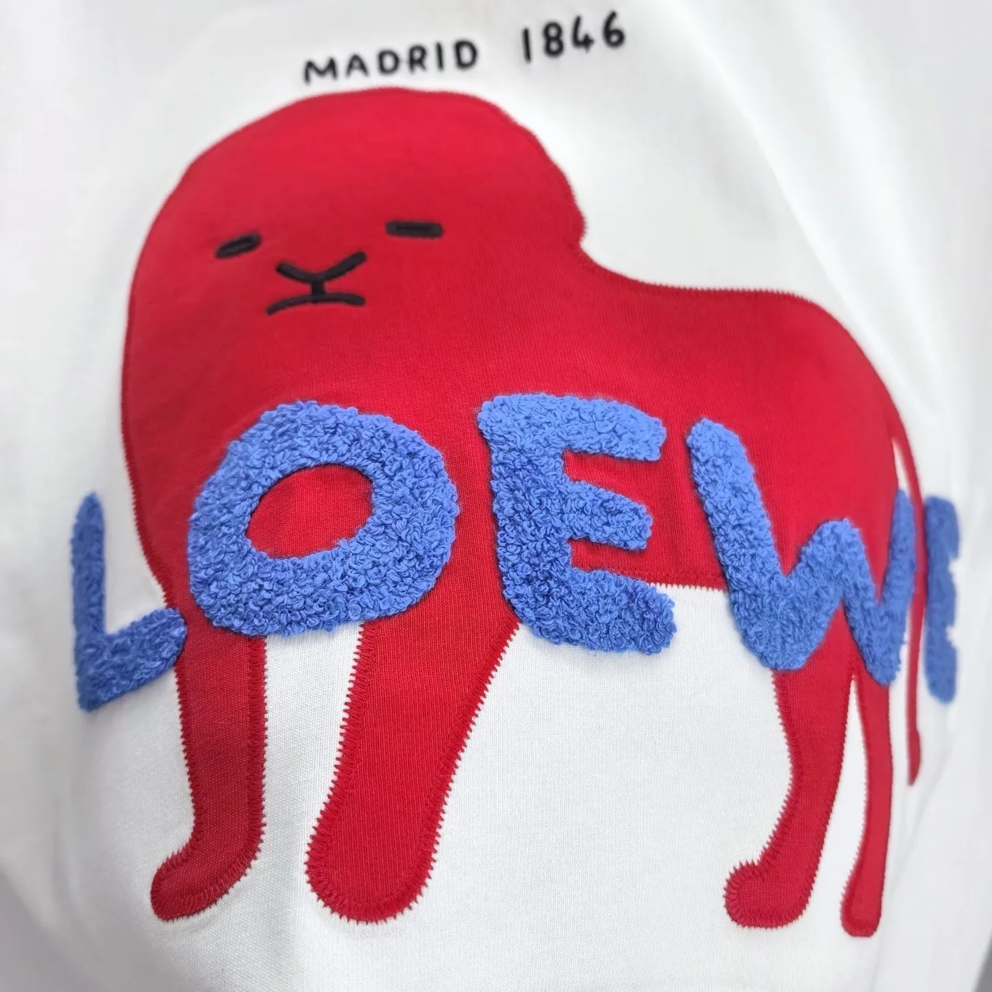 Loewe Lion Jersey Patch Relaxed fit T-shirt in cotton (White) — ビュー 5