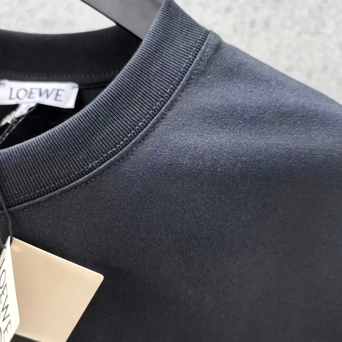 Loewe Logo-embroidered cotton T-shirt (Black) — view 2