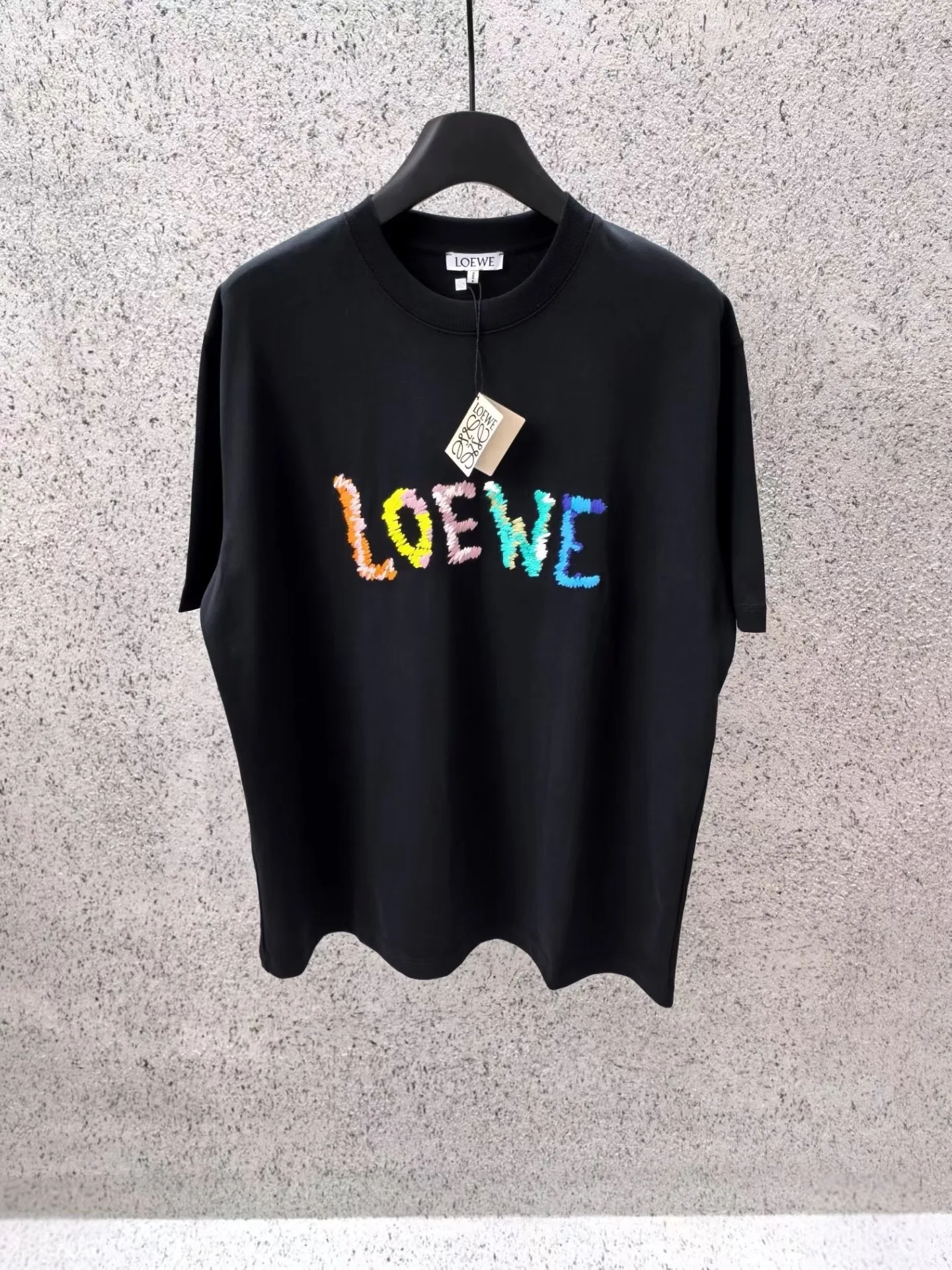 Loewe Logo-embroidered cotton T-shirt (Black)