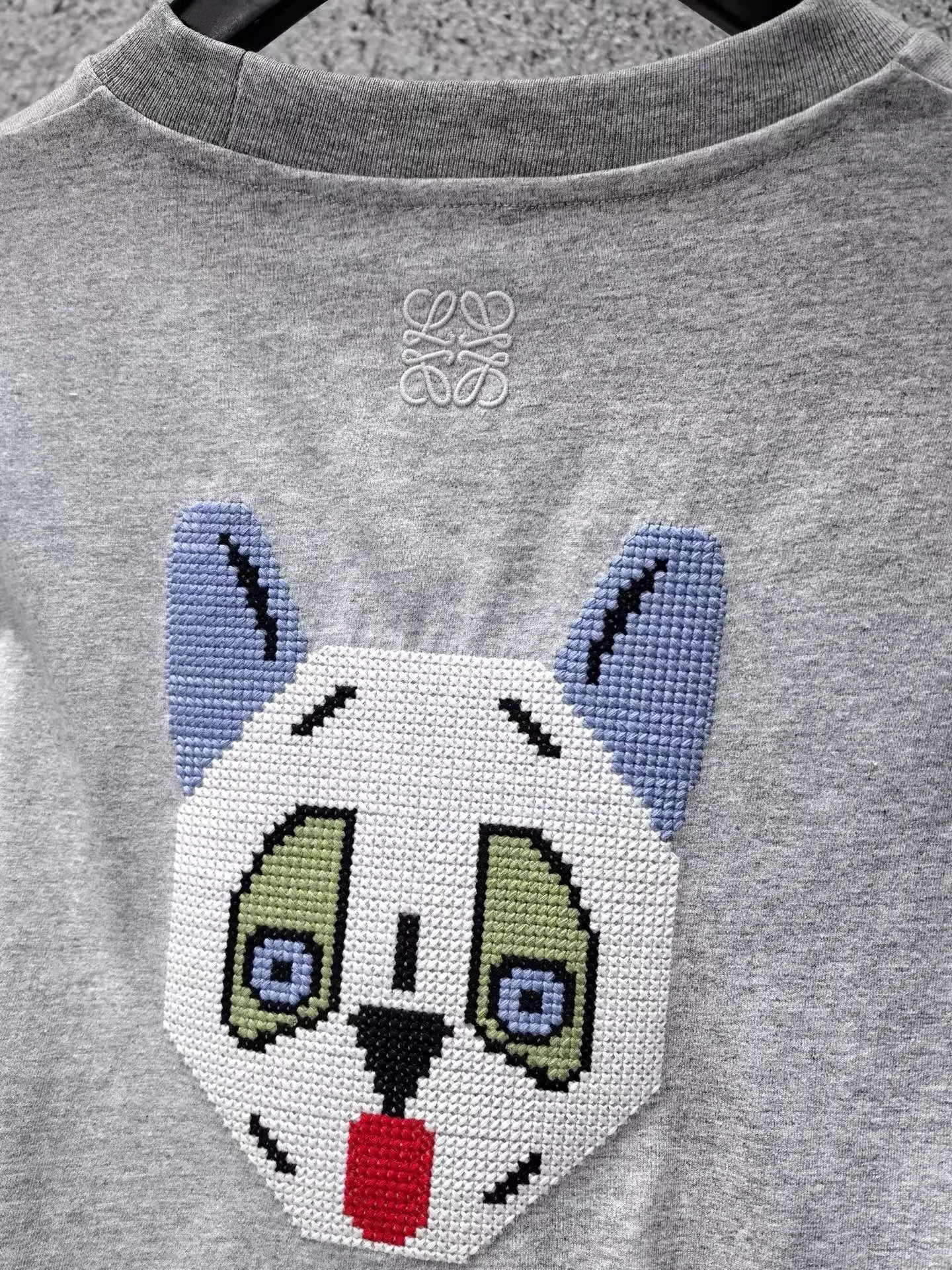 Loewe + Louis Wain Embroidered Cotton-jersey T-shirt (Grey) — ビュー 2