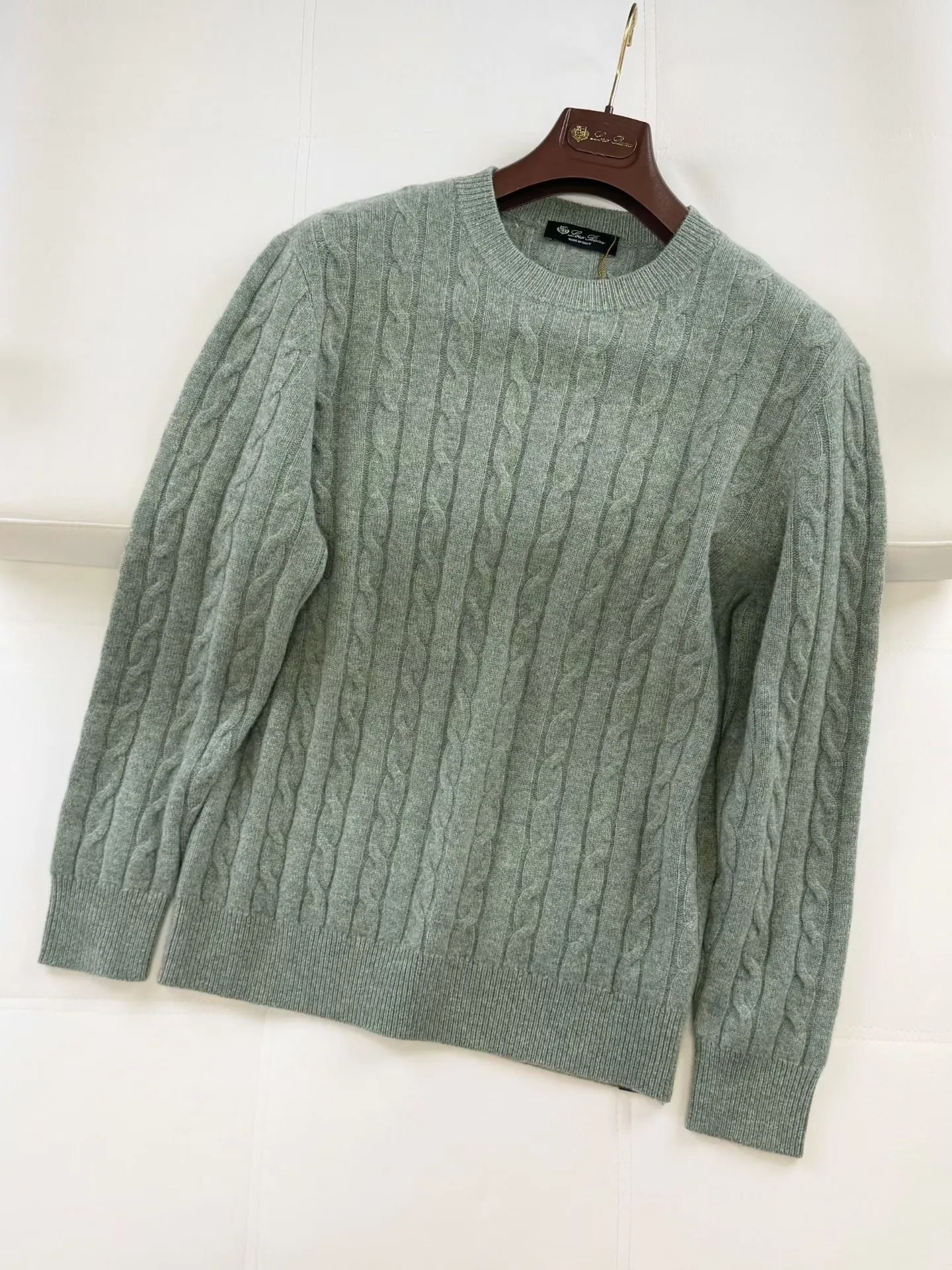 LP Cedar Cable-Knit Wool Sweater (Green) — ビュー 3