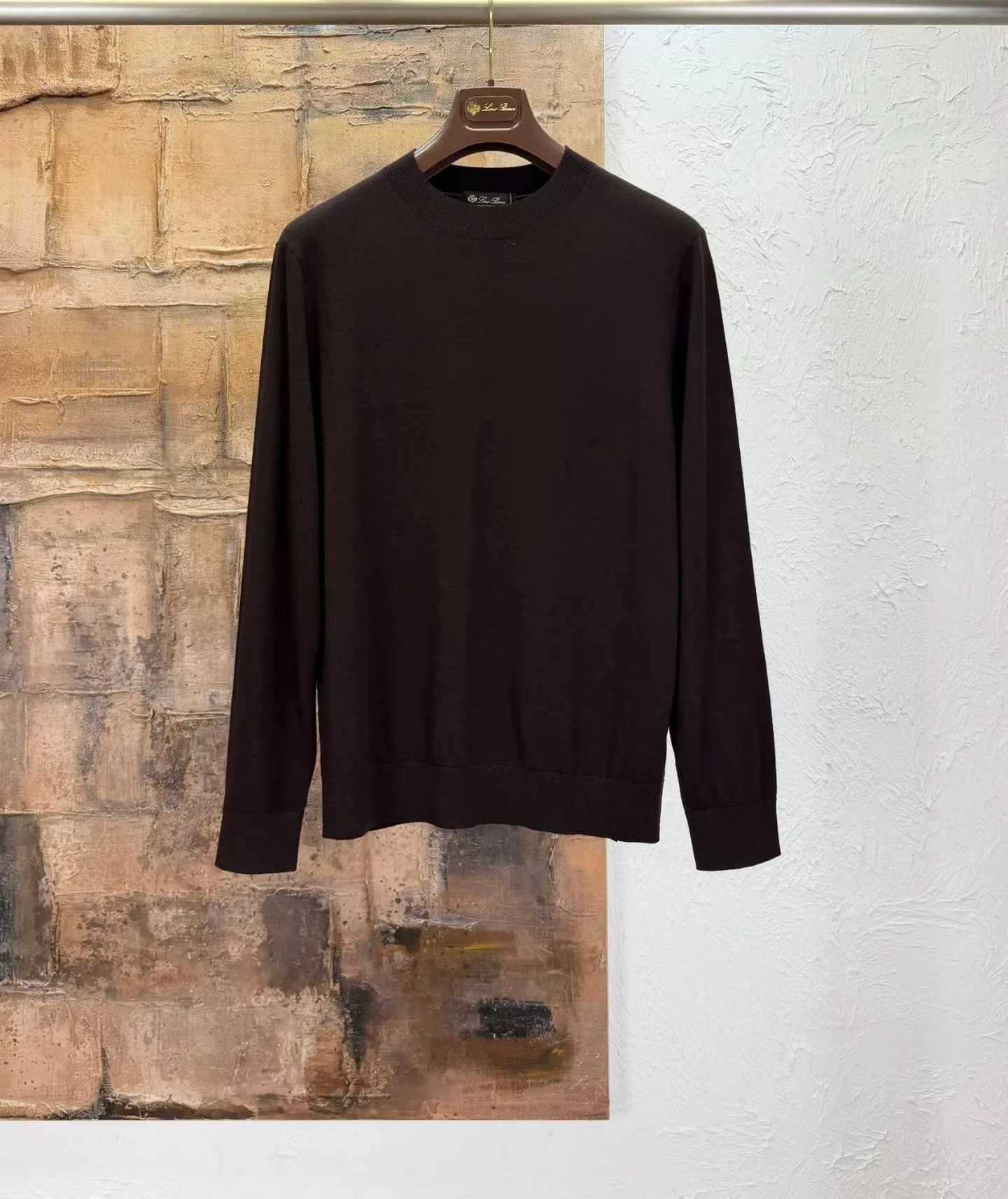 LP Crewneck Slim Fit Knit Sweater (Brown)