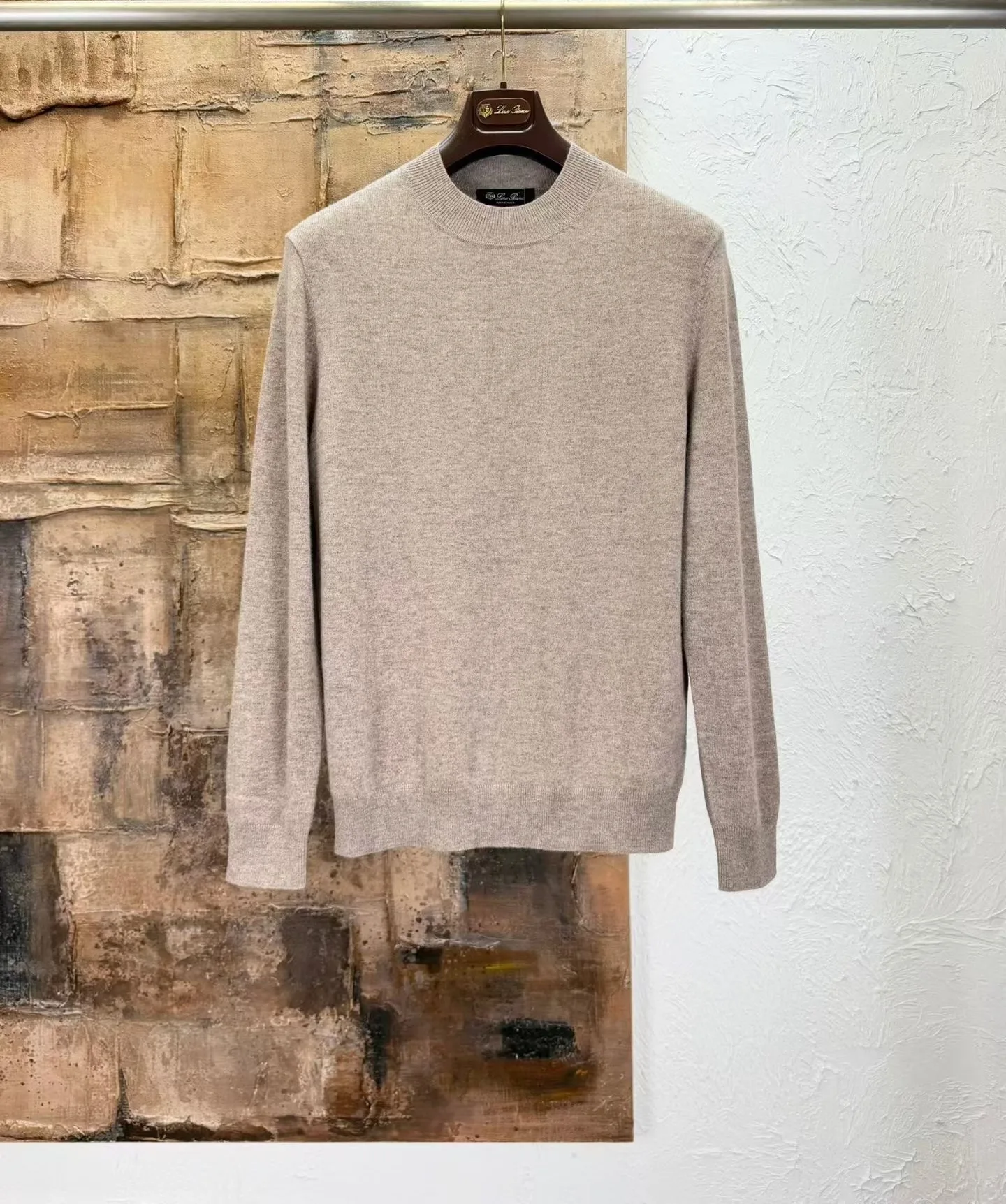 LP Crewneck Wool Knit Sweater (Beige)