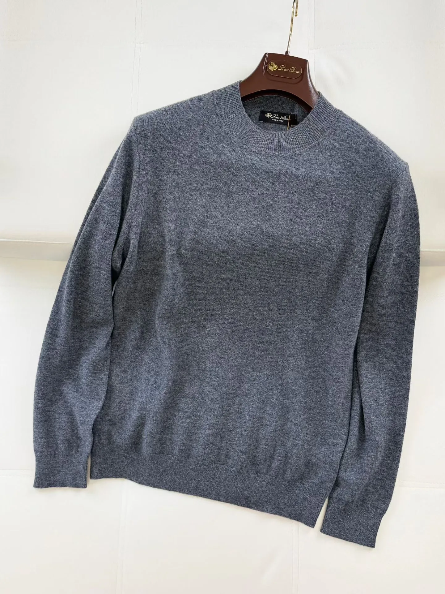 LP Crewneck Wool Knit Sweater (Dark Grey) — ビュー 3