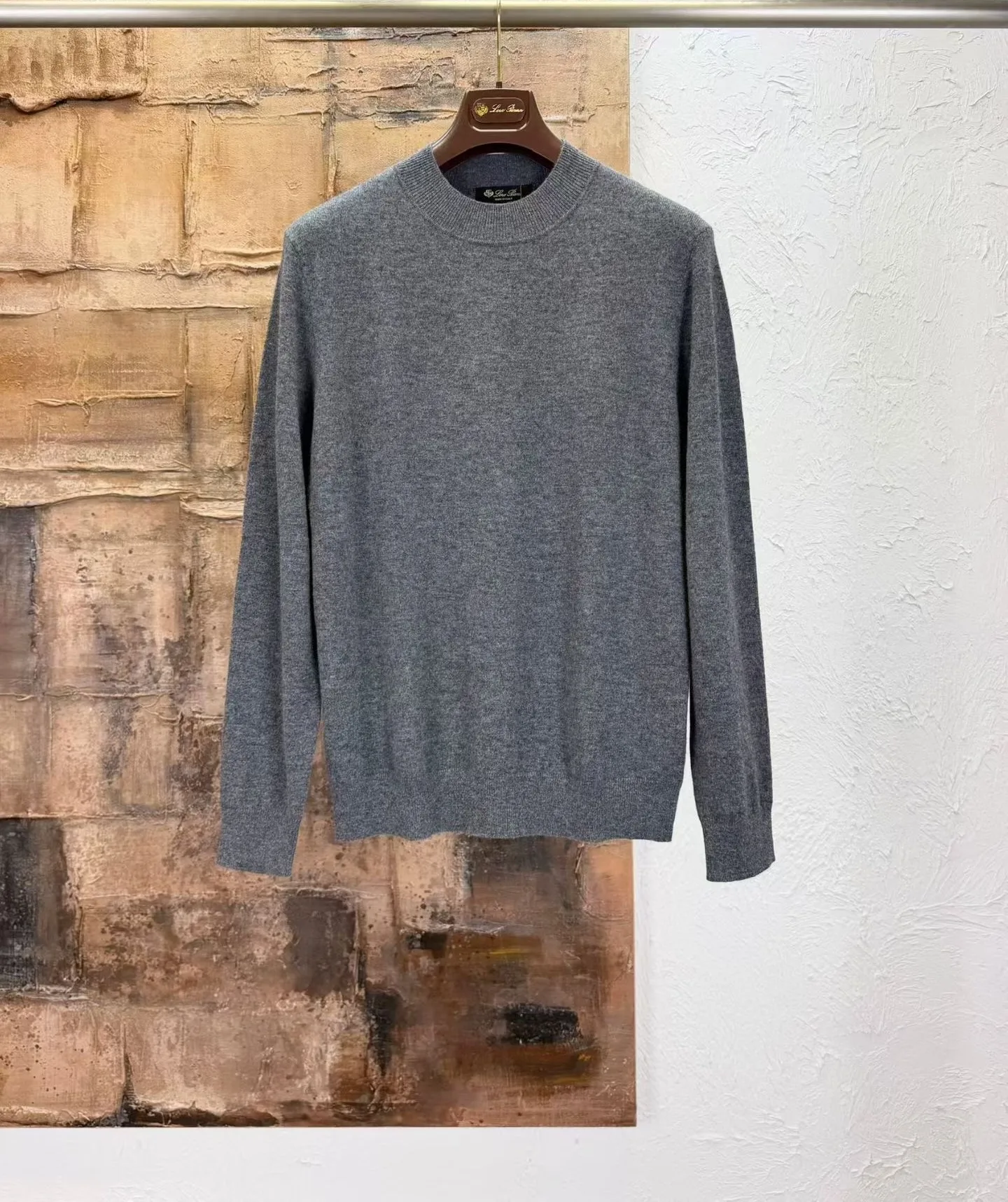 LP Crewneck Wool Knit Sweater (Dark Grey)