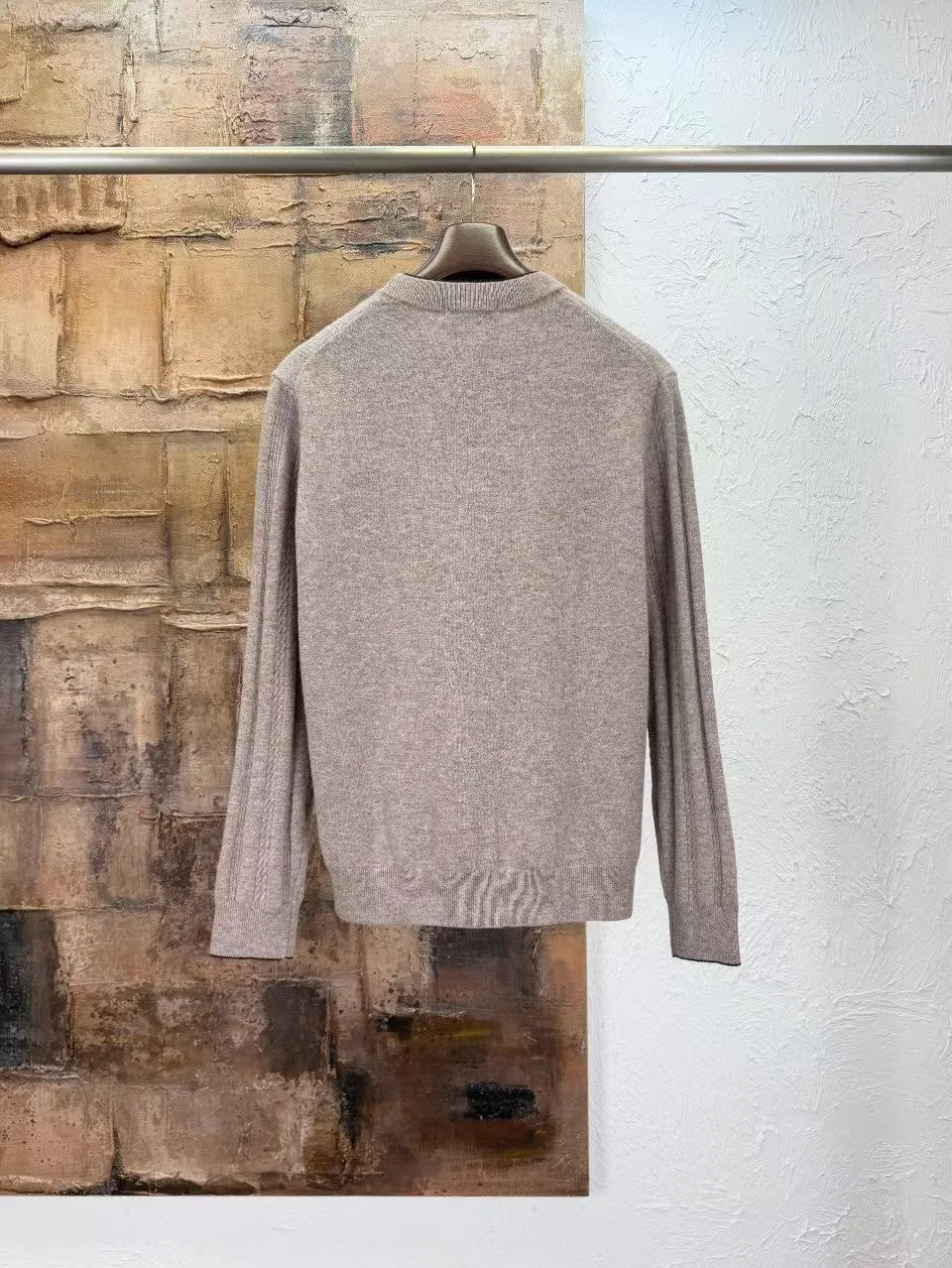 LP Double Layer Collar Wool Knit Sweater (Beige) — ビュー 2