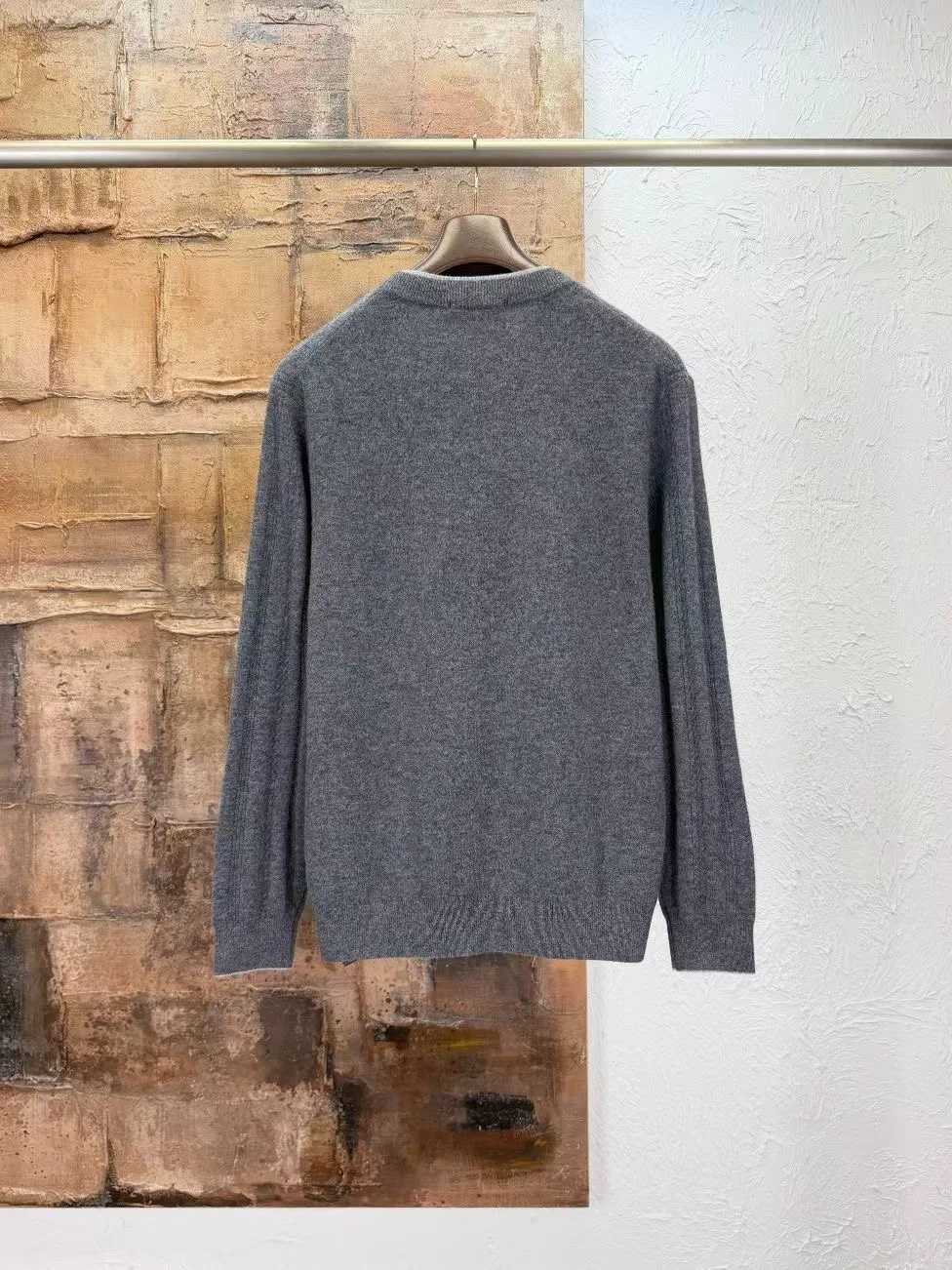 LP Double Layer Collar Wool Knit Sweater (Dark Grey) — view 2