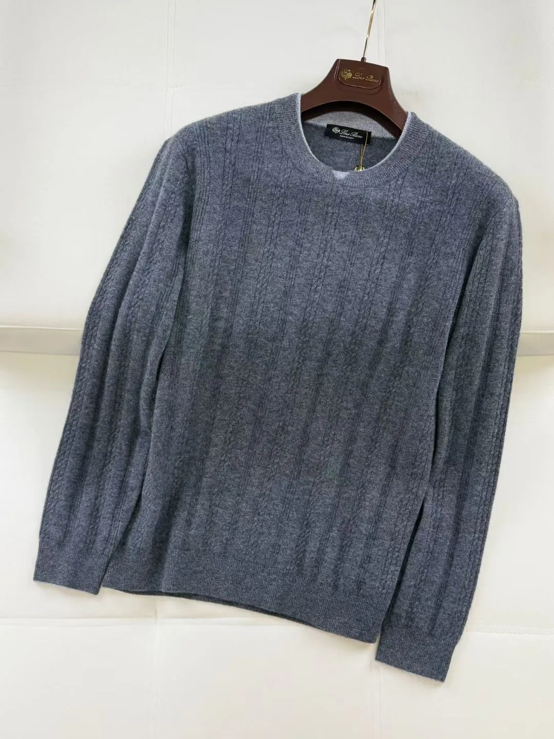 LP Double Layer Collar Wool Knit Sweater (Dark Grey) — view 3