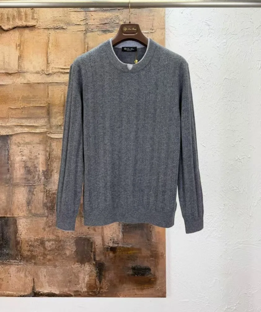 LP Double Layer Collar Wool Knit Sweater (Dark Grey)
