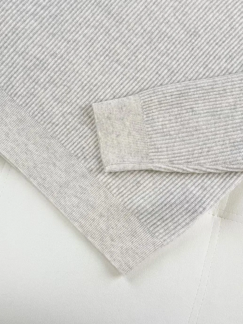 LP Ribbed Knit Polo Sweater (Beige) — view 3