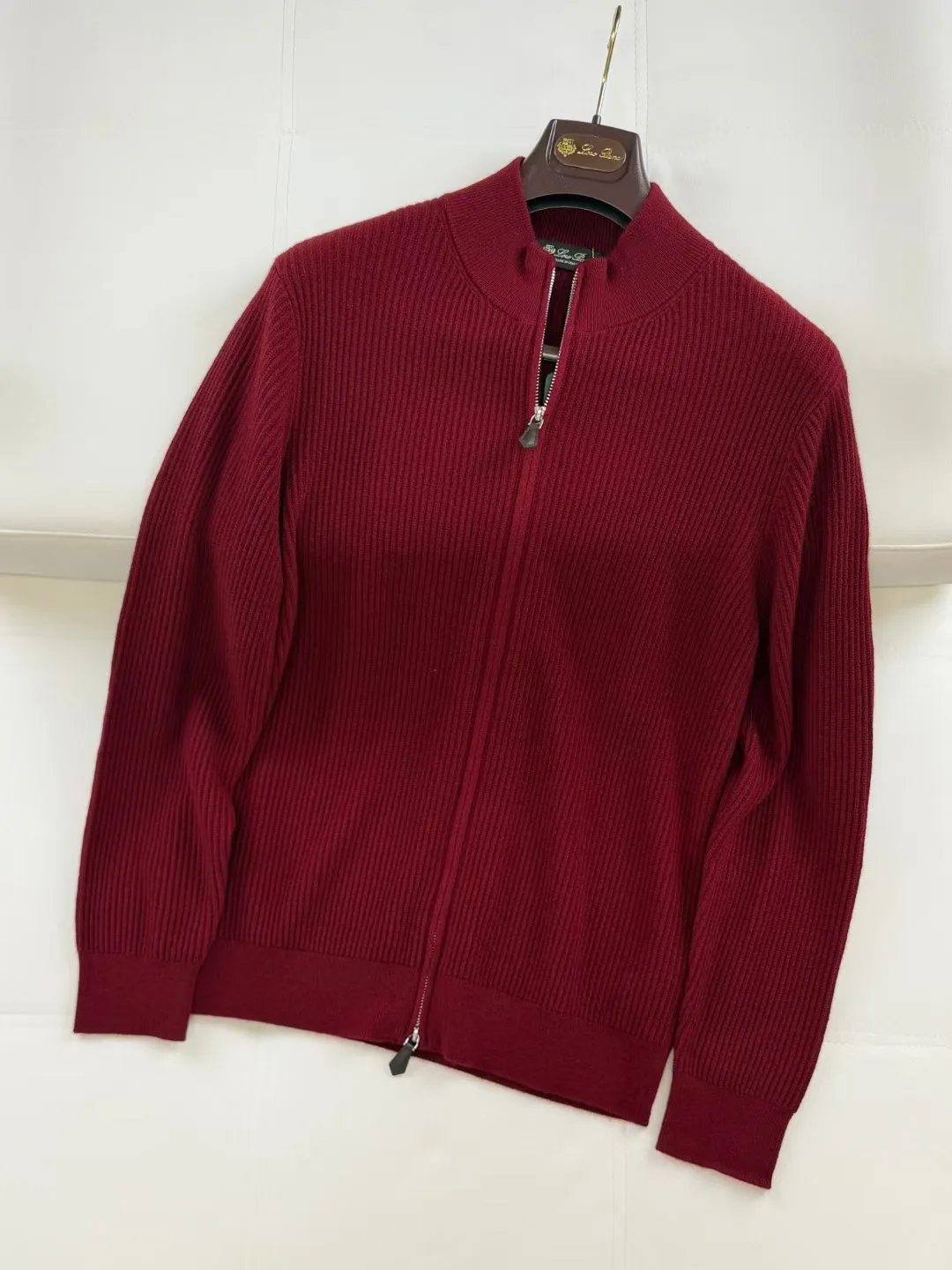 LP Ribbed-knit Wool Zip Up Sweater (Plumwood) — ビュー 3