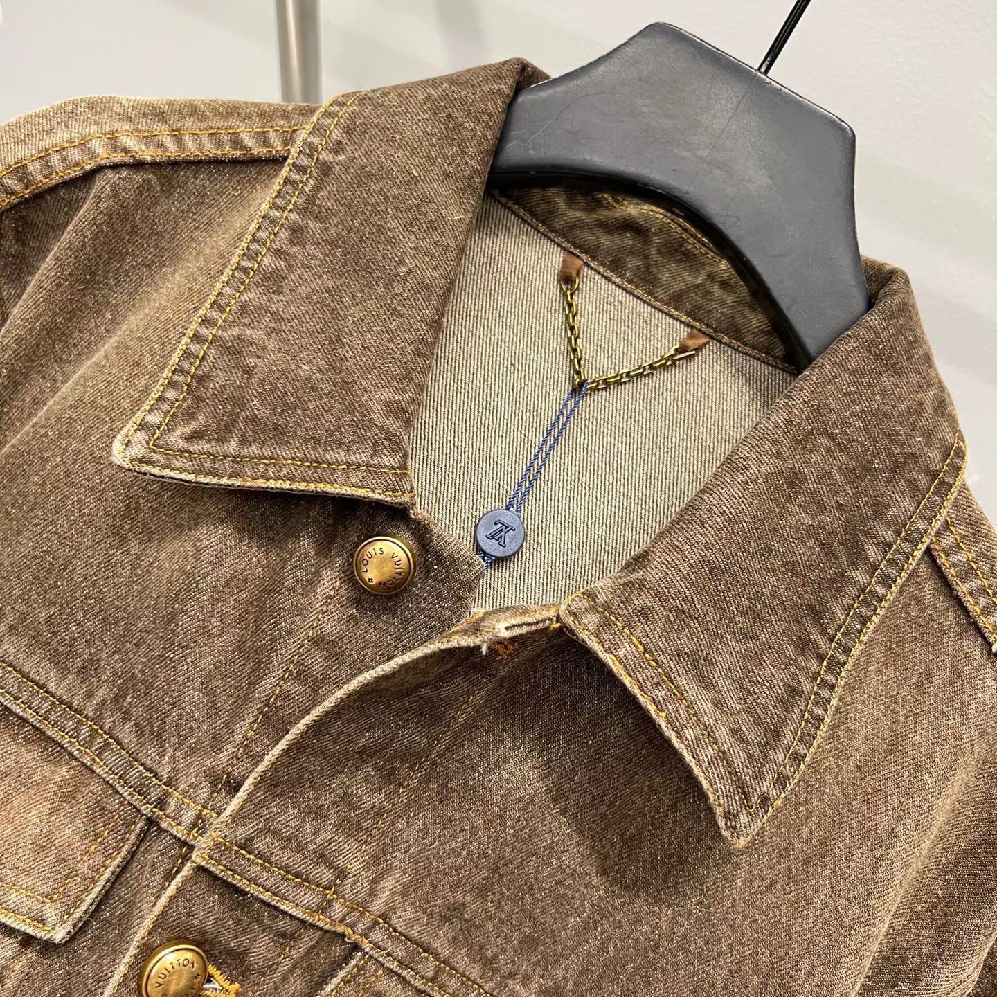 Coffee Indigo Denim Long-Sleeved Shirt — view 3