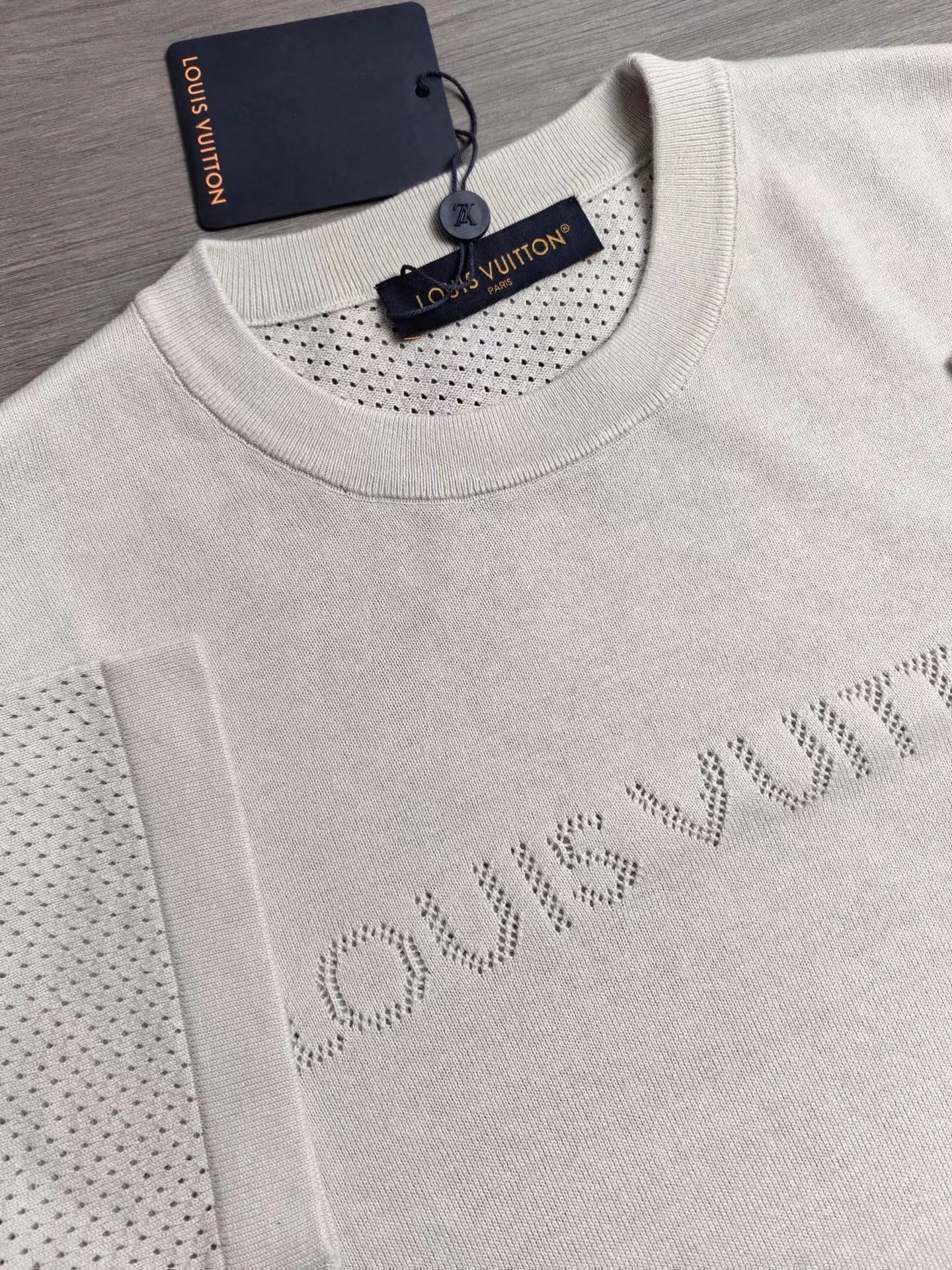 Cotton-Cashmere Short-Sleeved Crewneck (Beige) — 图 3
