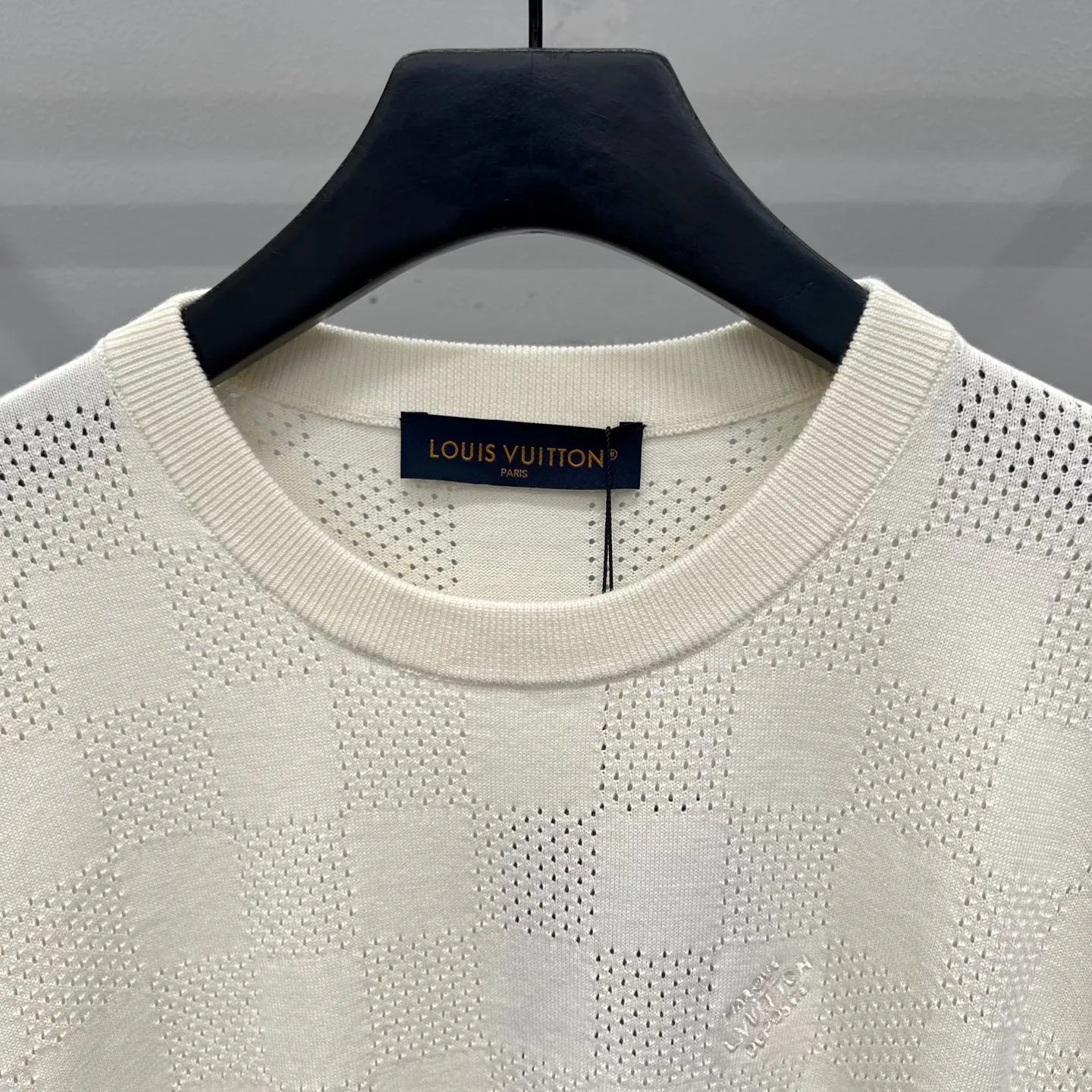 LV Damier French Terry T-Shirt (Pale Yellow) — 图 3