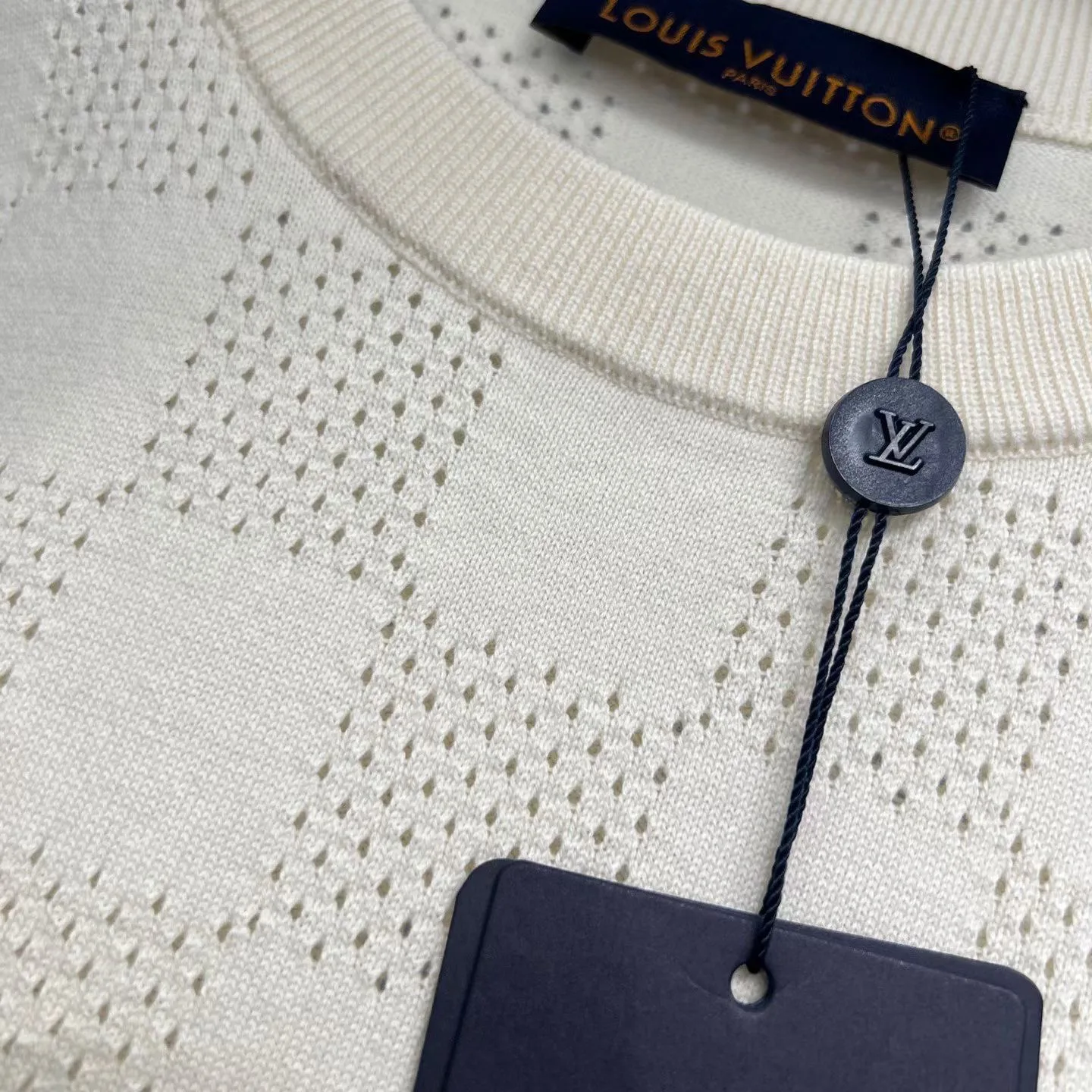 LV Damier French Terry T-Shirt (Pale Yellow) — 图 6