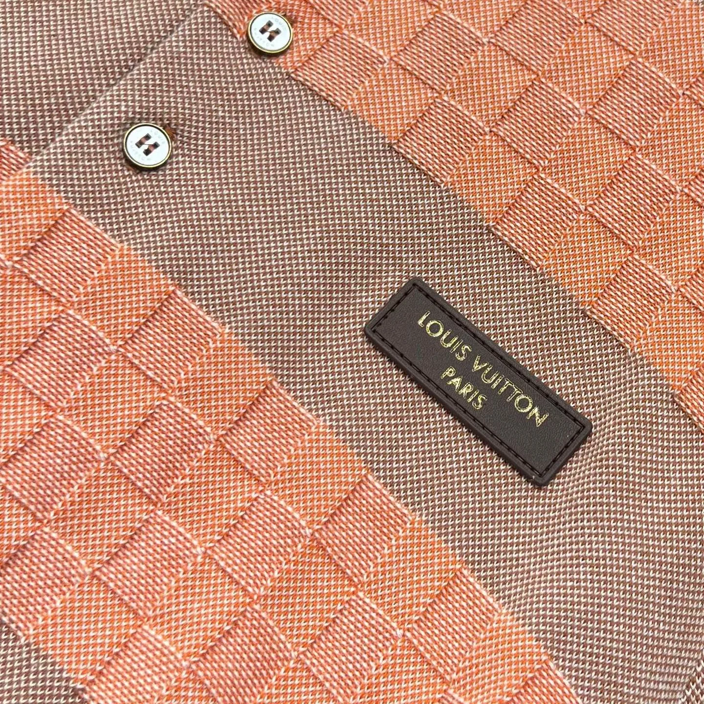 Damier Striped Polo Shirt (Roasted Pecan) — ビュー 6