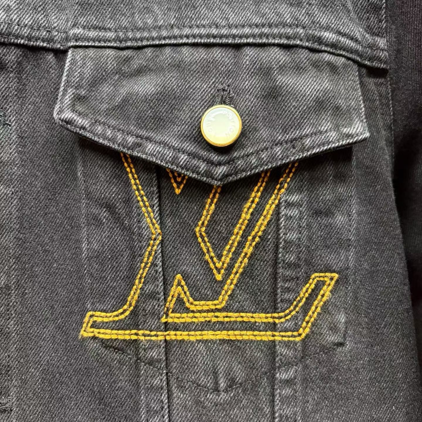 Denim Trucker Jacket - Black — view 3