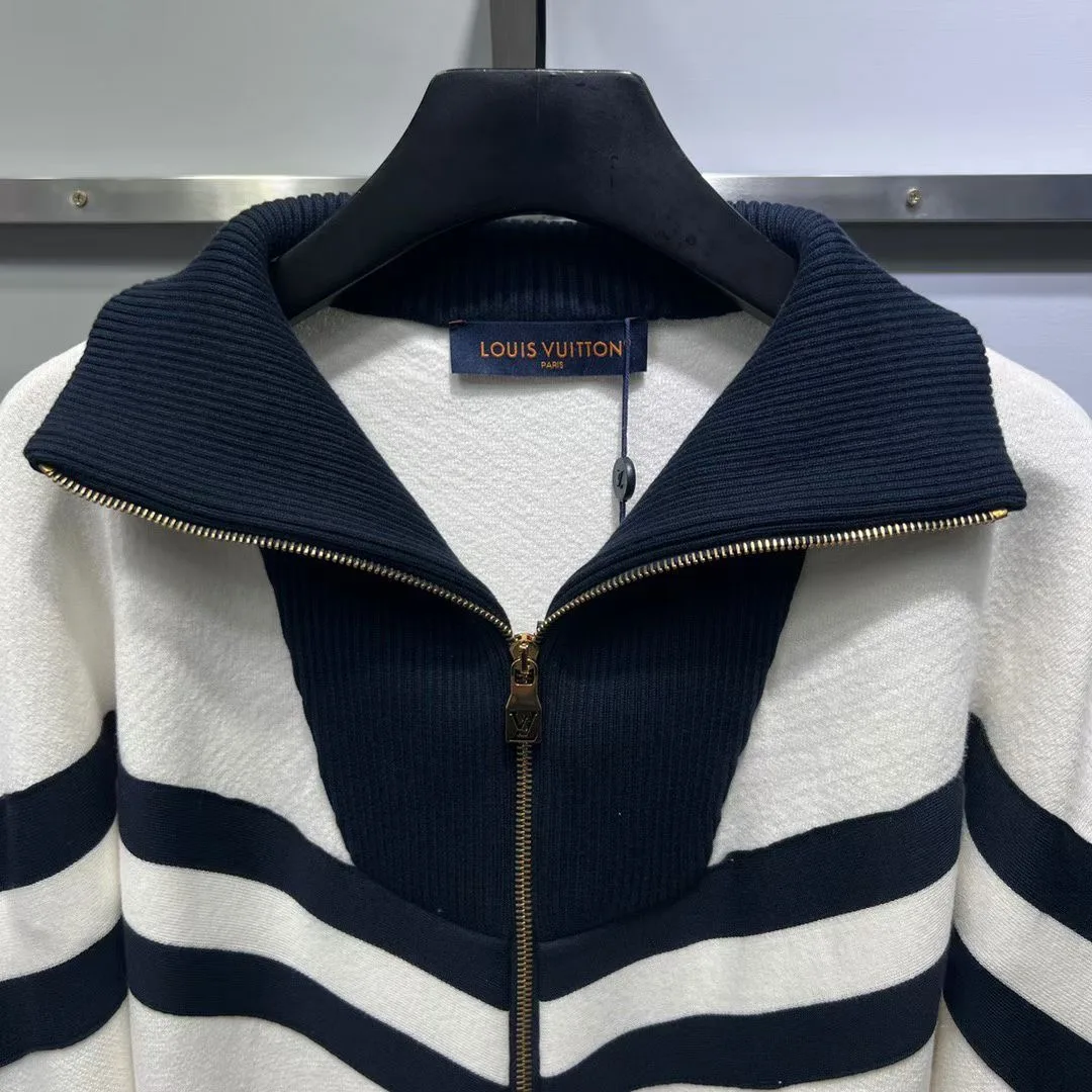 Knitted Cotton Sailor Blouson — view 3