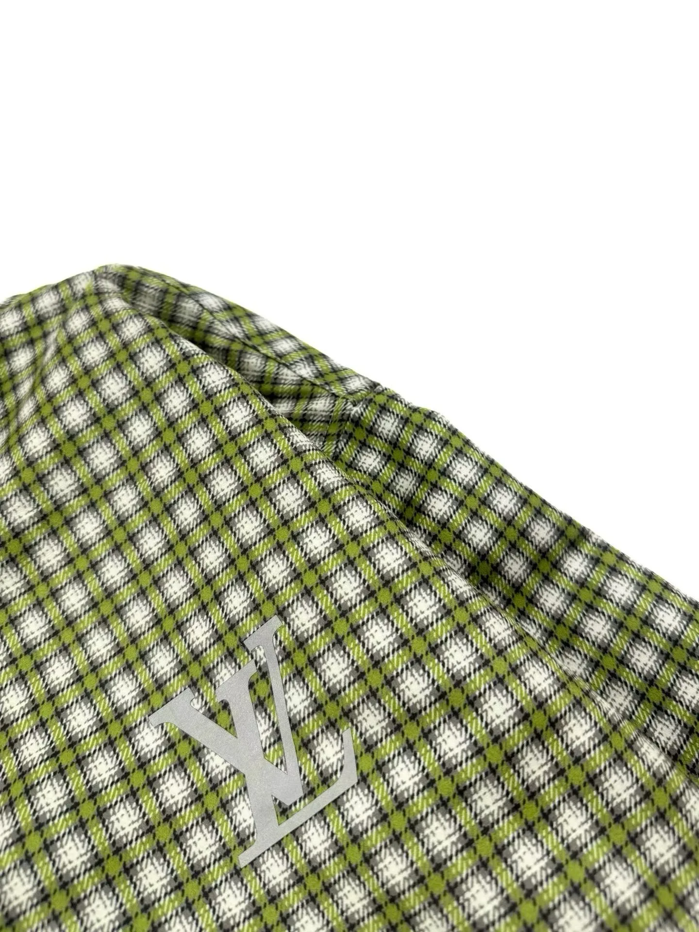 Louis Vuitton Checked Cotton Long-Sleeve Shirt (Green/Yellow) — ビュー 2