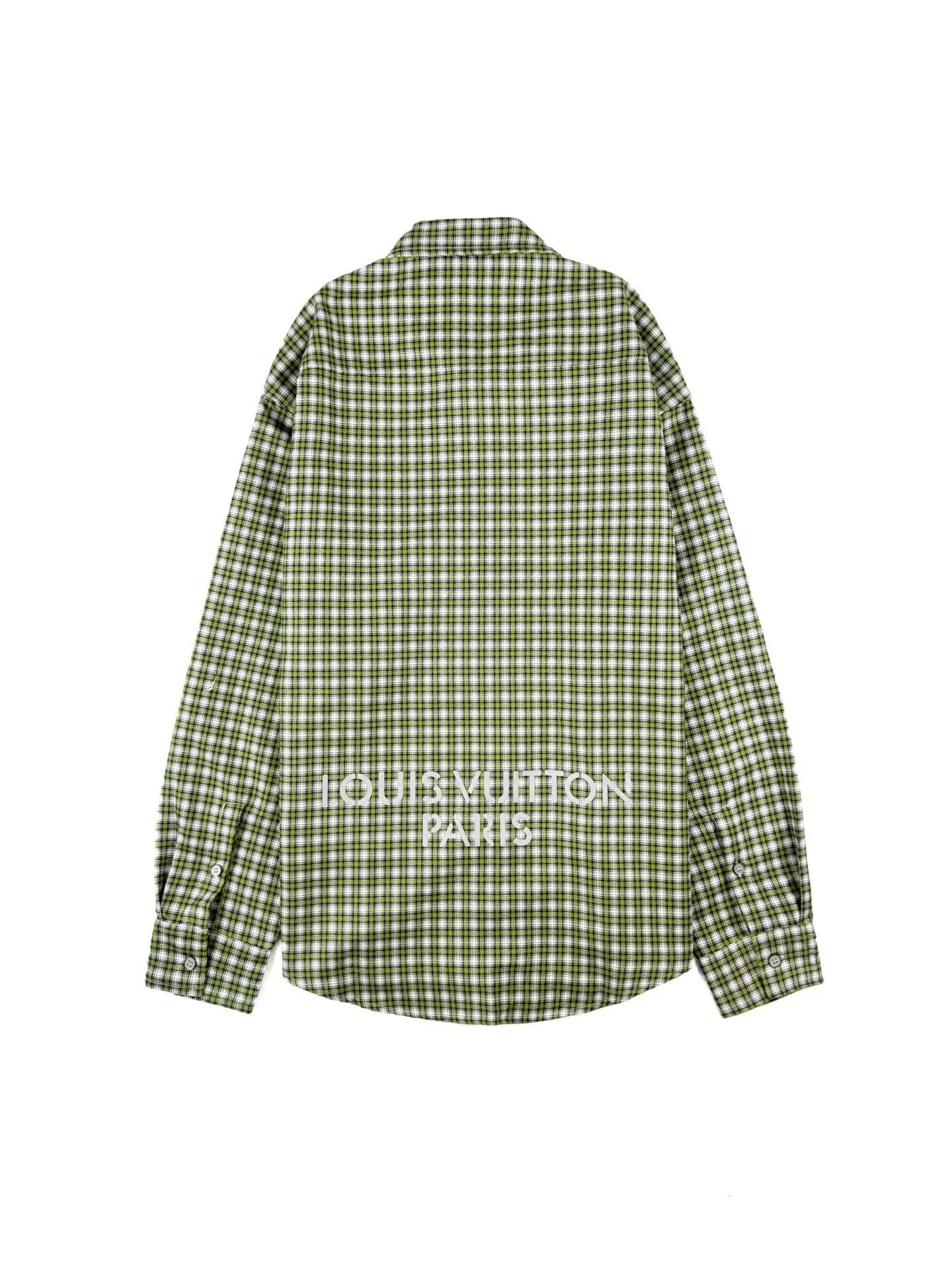 Louis Vuitton Checked Cotton Long-Sleeve Shirt (Green/Yellow) — ビュー 3