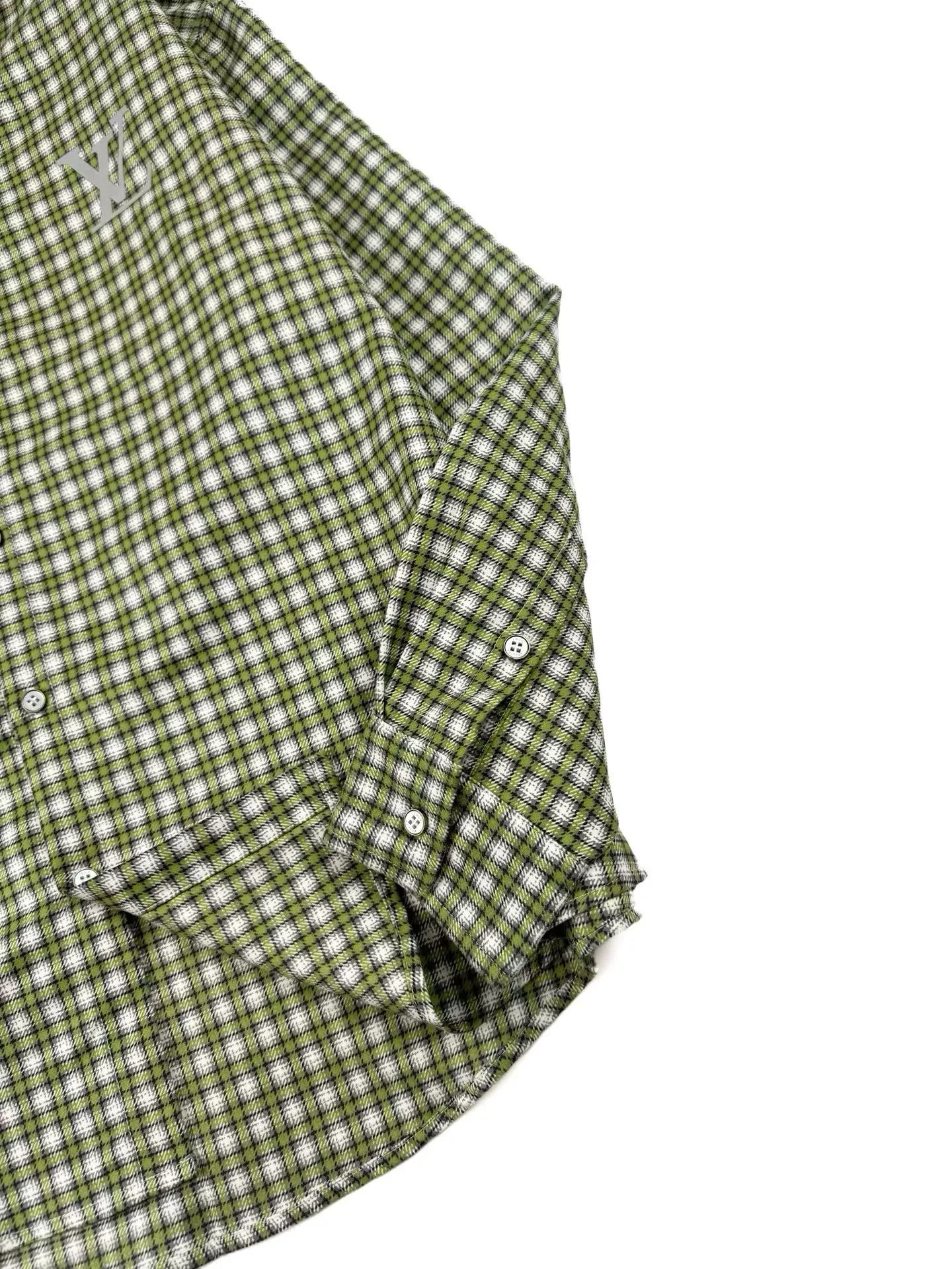 Louis Vuitton Checked Cotton Long-Sleeve Shirt (Green/Yellow) — ビュー 4