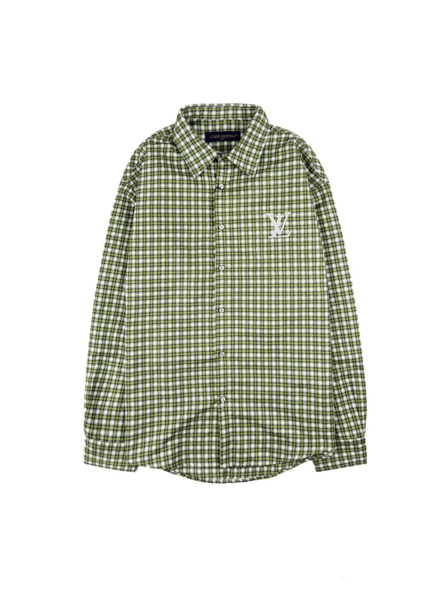 Louis Vuitton Checked Cotton Long-Sleeve Shirt (Green/Yellow)