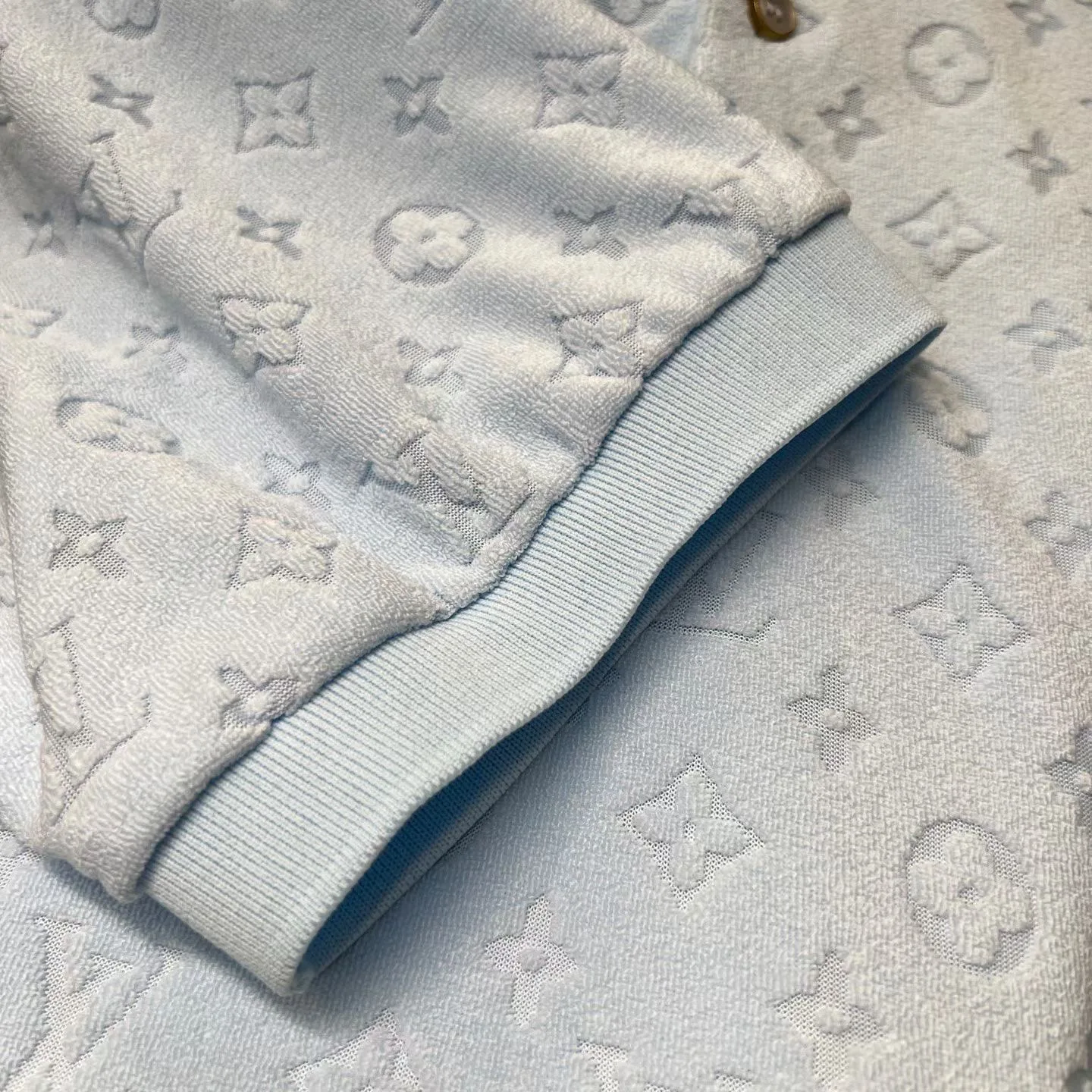 LV Monogram French Terry Polo Shirt (Pale Blue) — 보기 5