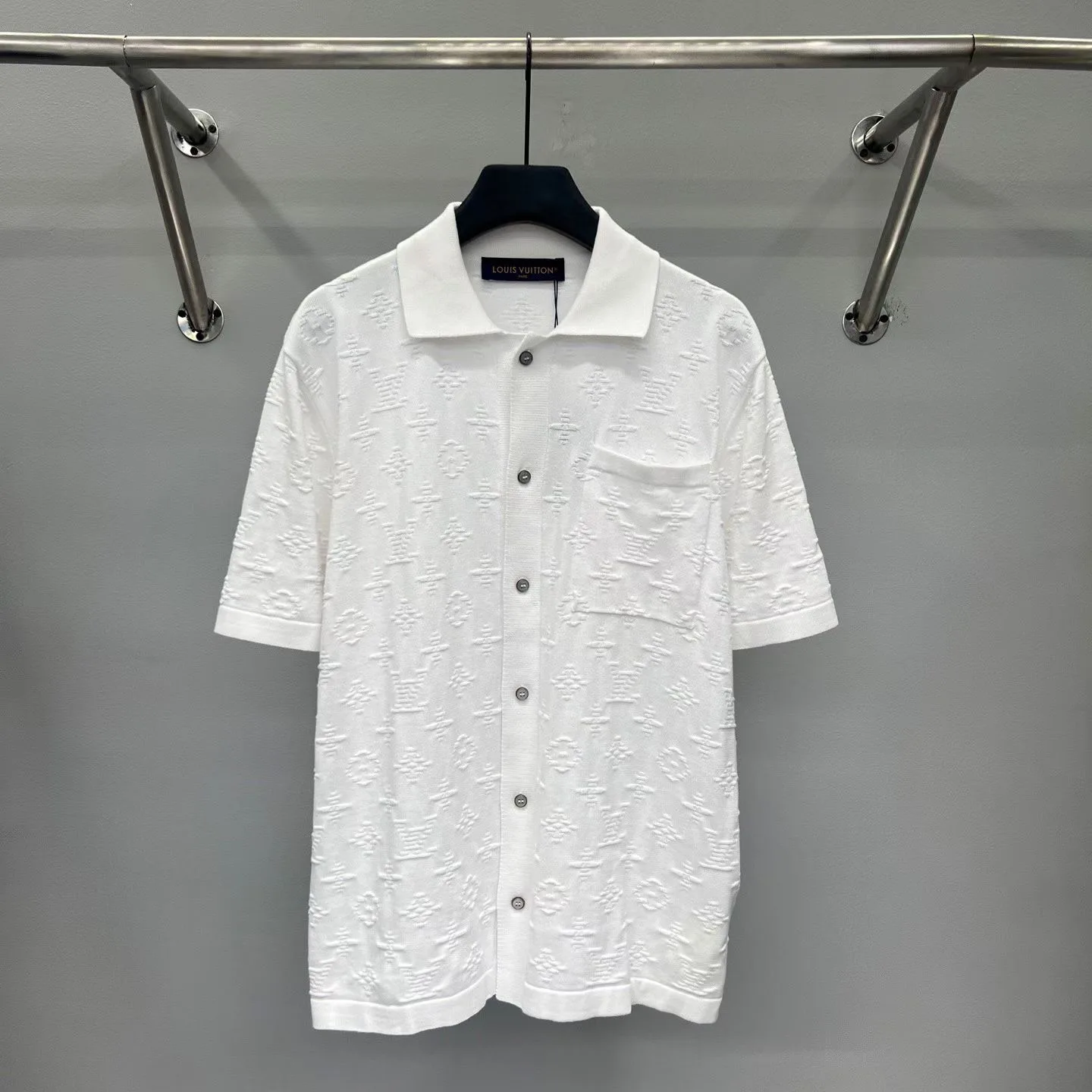 Monogram Short-Sleeved Shirt (Milky White)