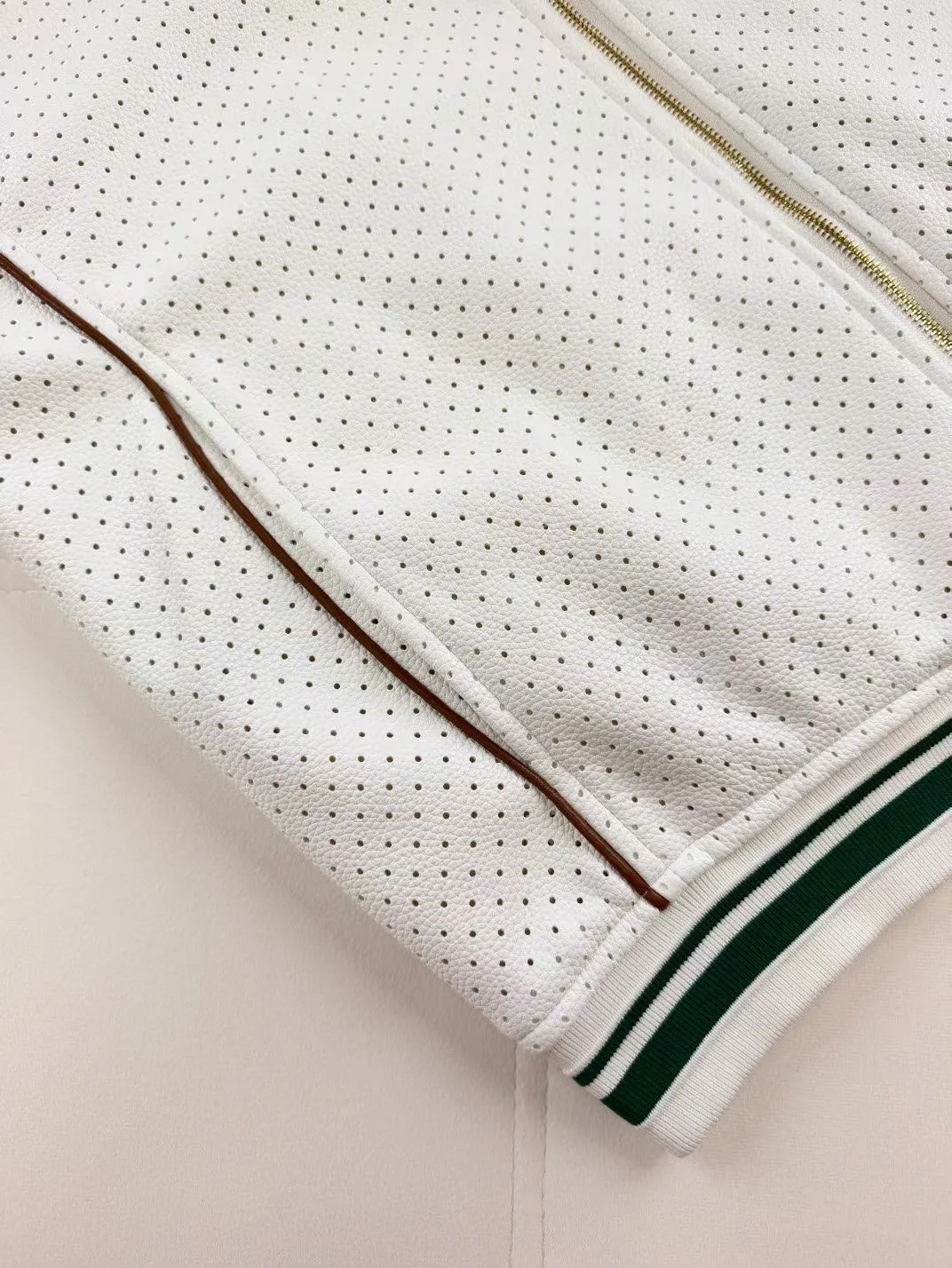 Perforated Leather Tracktop — view 2