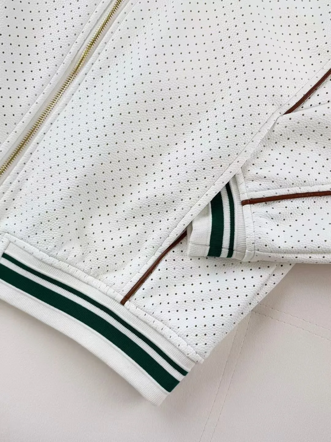 Perforated Leather Tracktop — view 7
