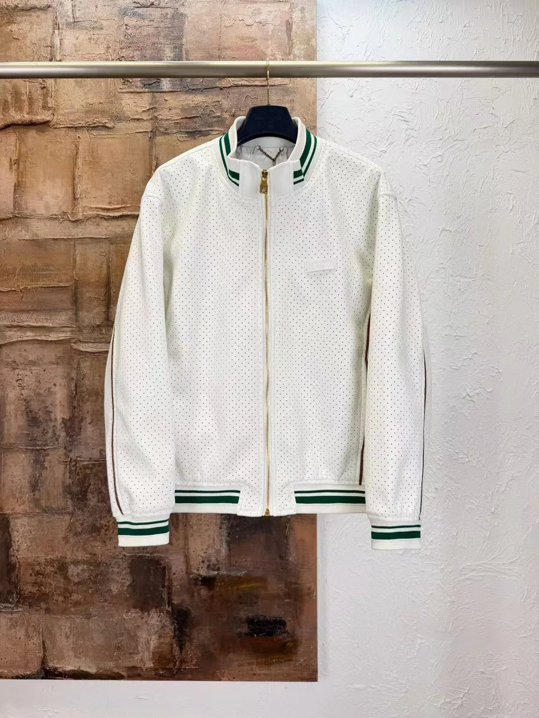 Perforated Leather Tracktop