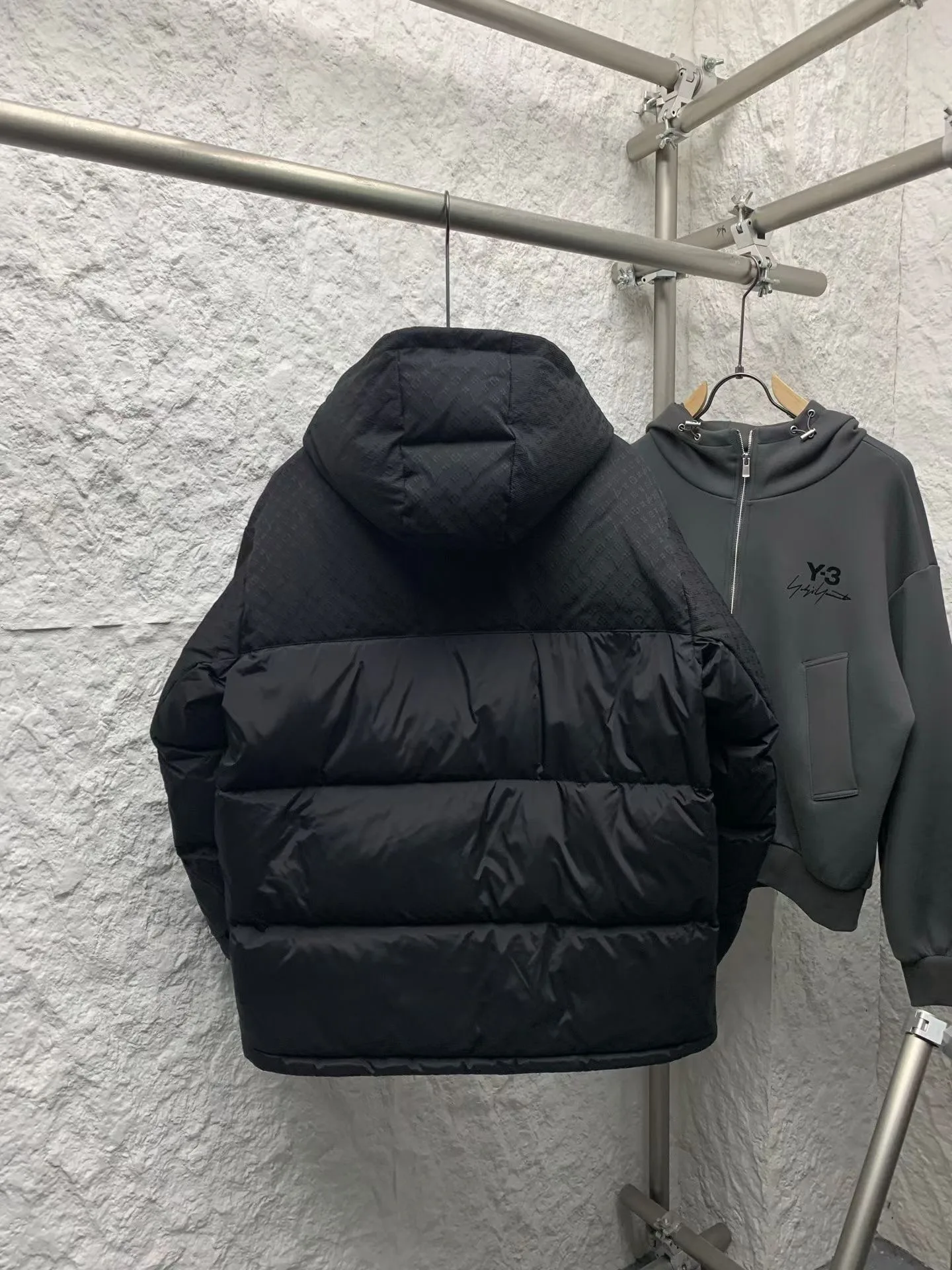 LV Placed Monogram Down Blouson (Black) — view 8