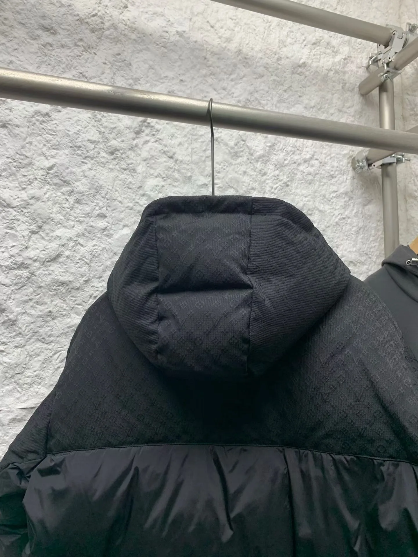 LV Placed Monogram Down Blouson (Black) — view 9