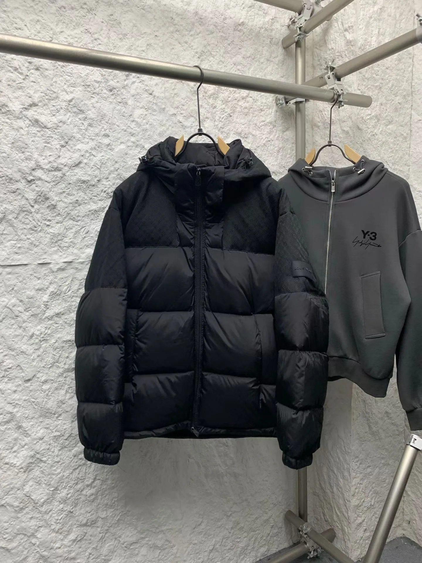 LV Placed Monogram Down Blouson (Black)