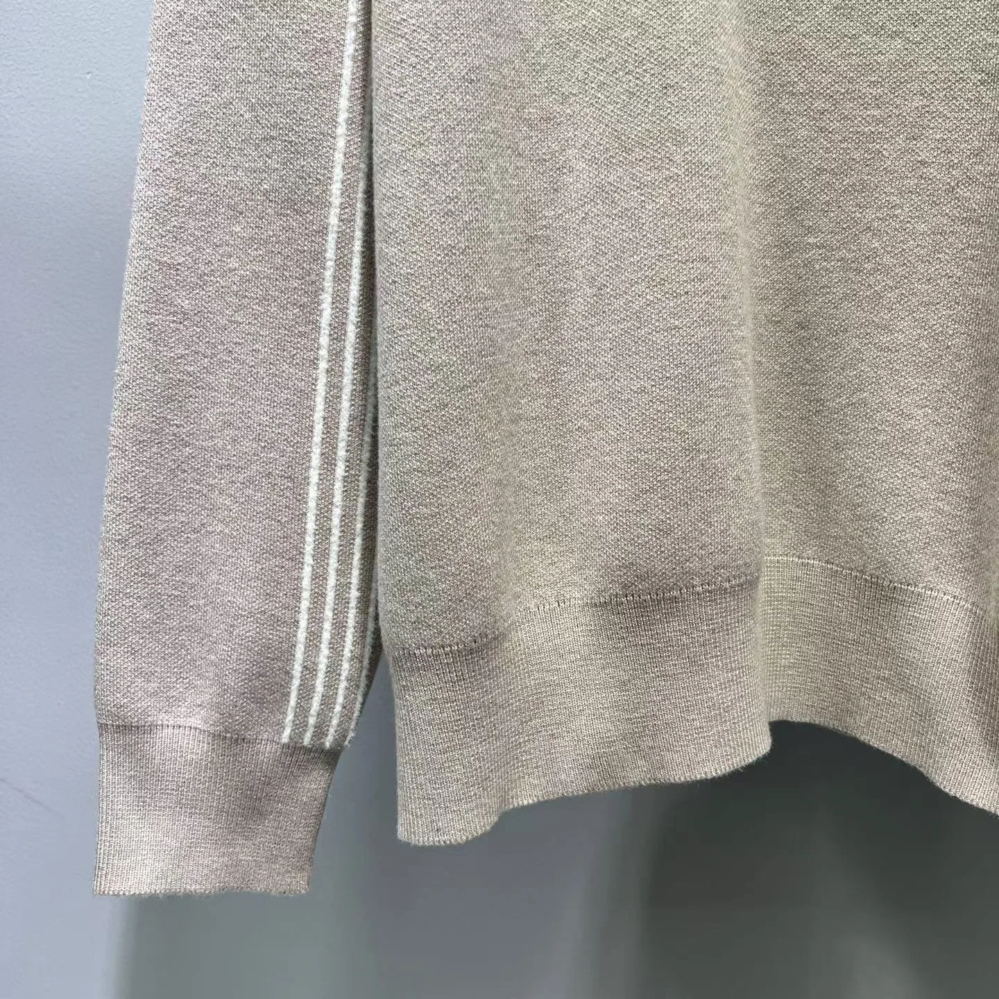 Ribbed Wool Half-Zip Pullover — view 2