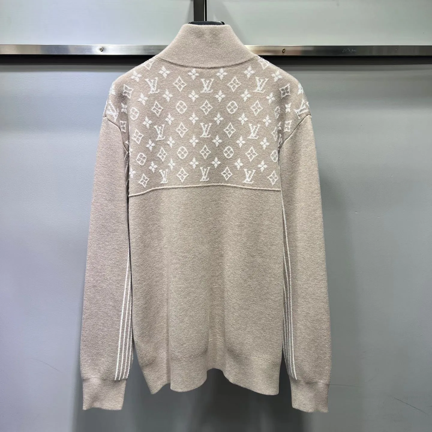Ribbed Wool Half-Zip Pullover — view 7