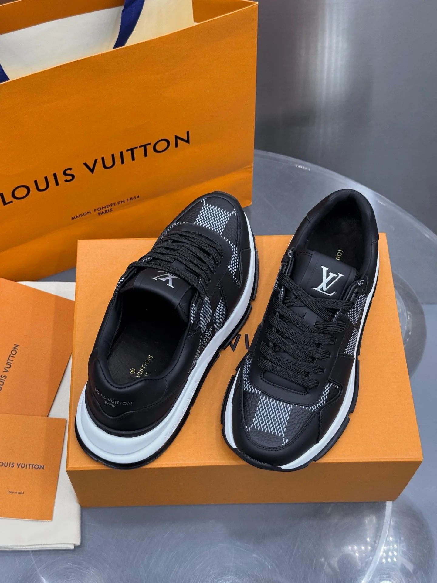 LV Run Away Sneaker (Black Damier) — view 5