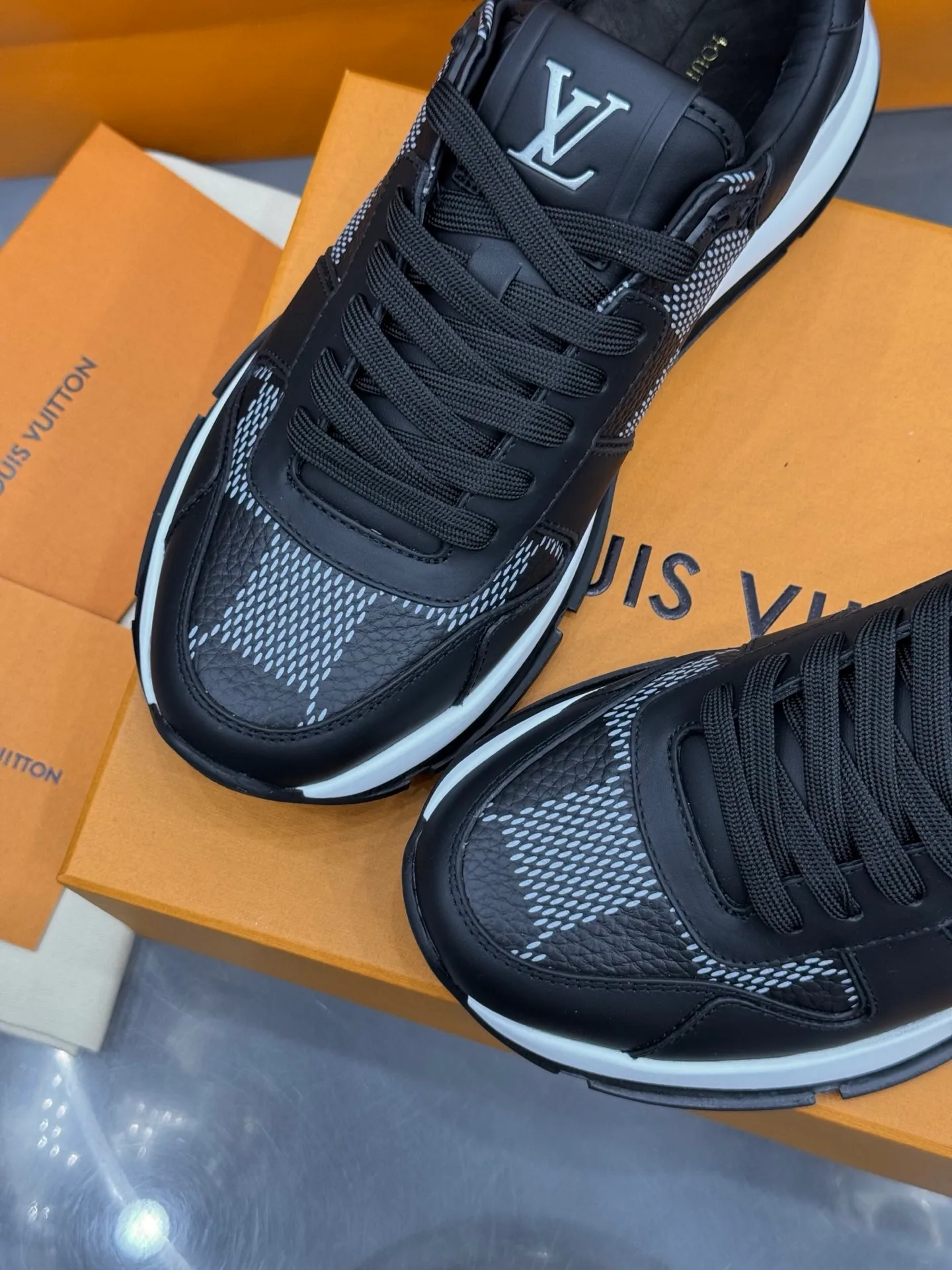 LV Run Away Sneaker (Black Damier) — view 8