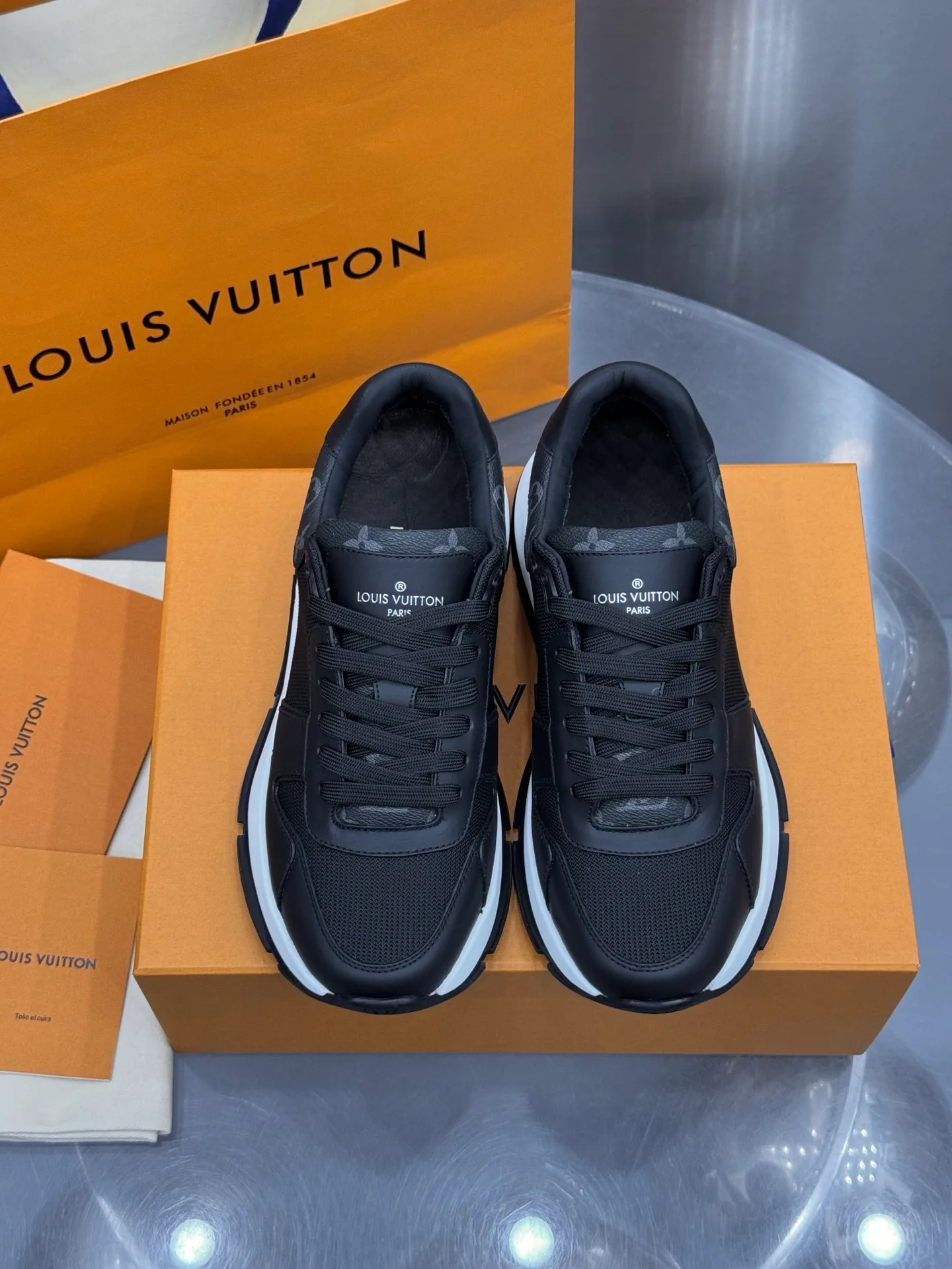LV Run Away Sneaker (Black Mesh) — view 2