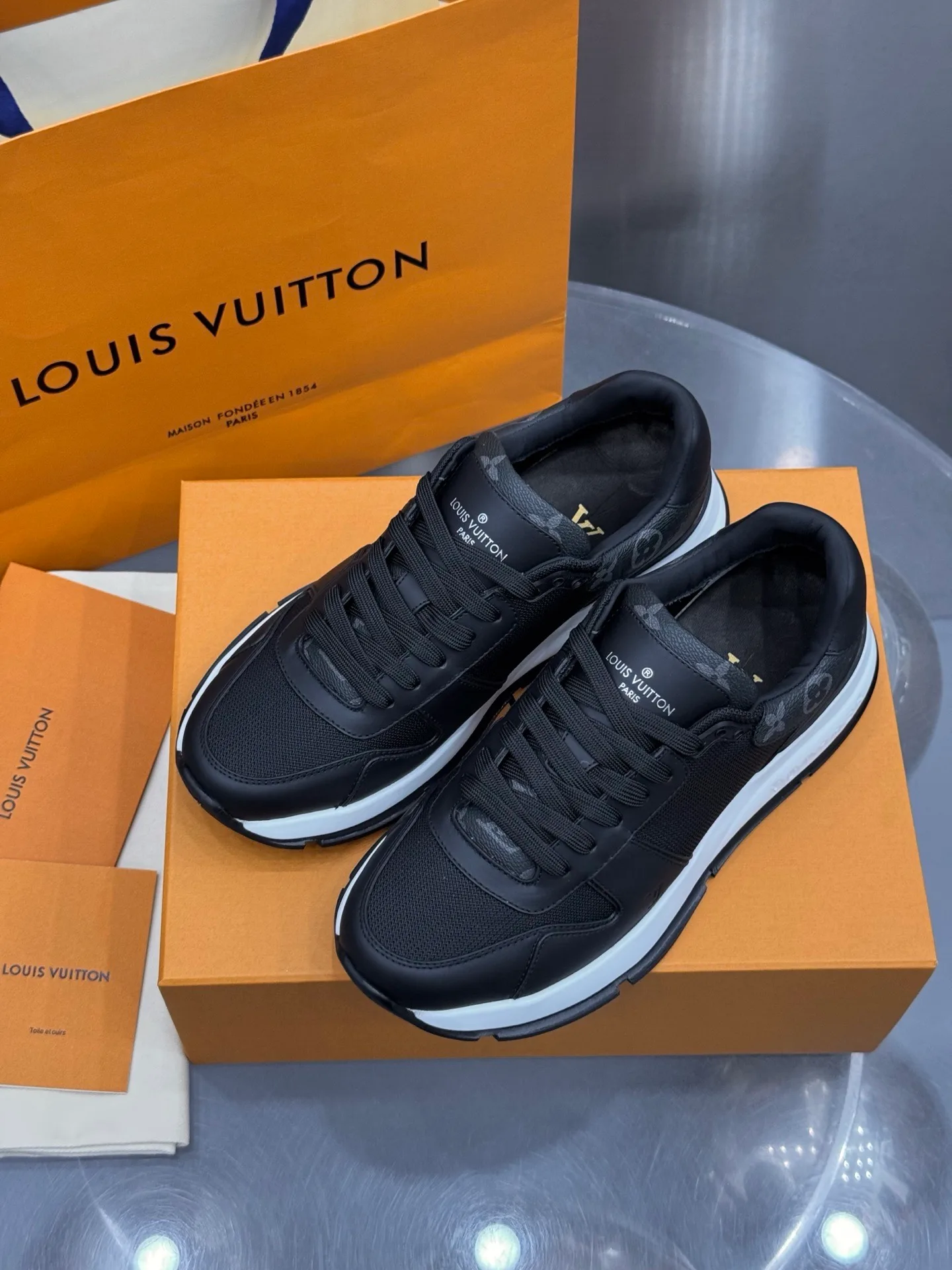 LV Run Away Sneaker (Black Mesh) — view 3