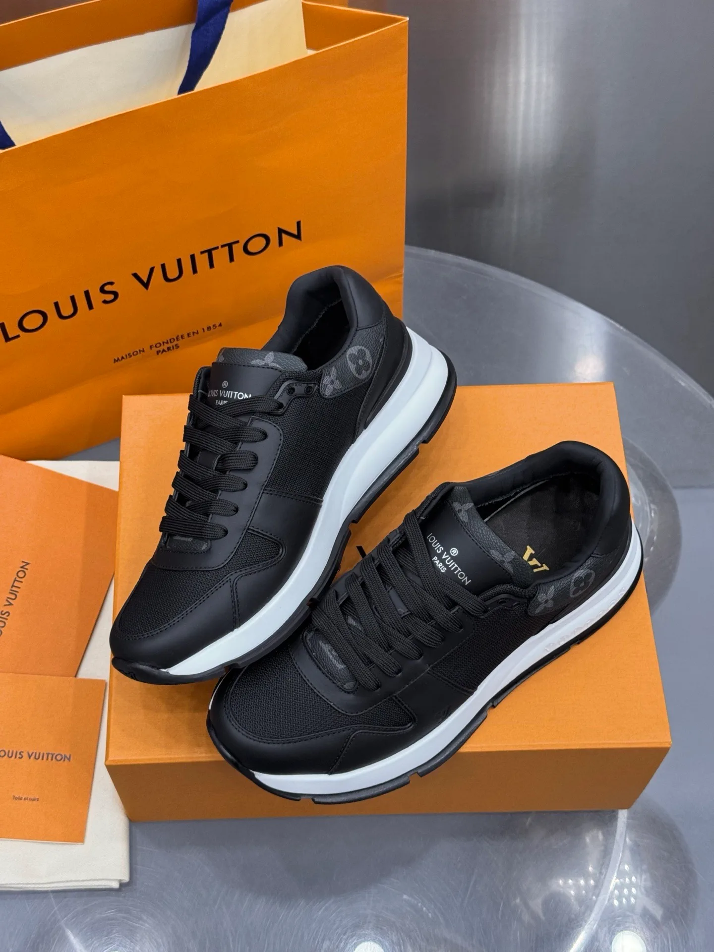 LV Run Away Sneaker (Black Mesh) — view 4