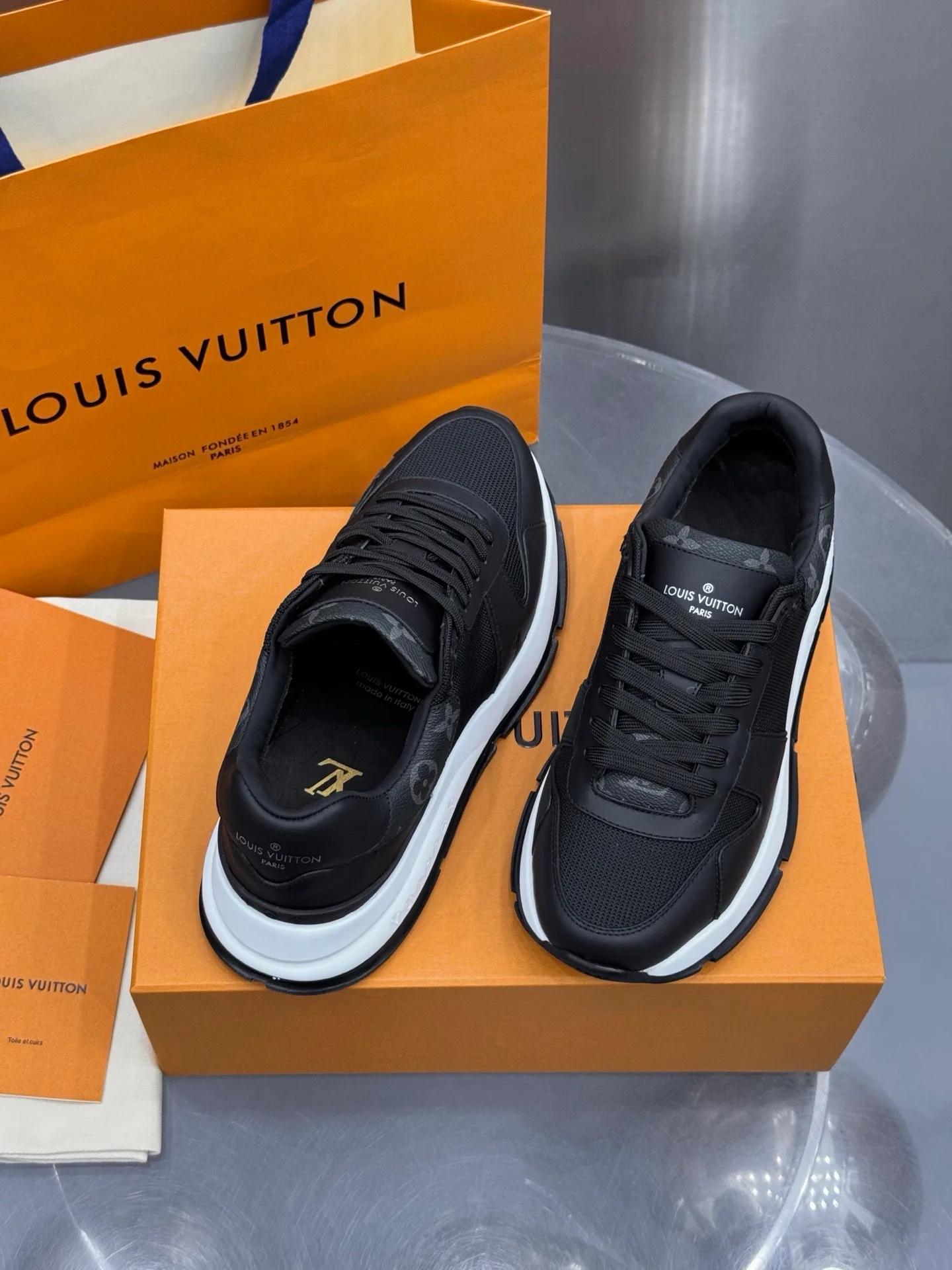 LV Run Away Sneaker (Black Mesh) — view 5