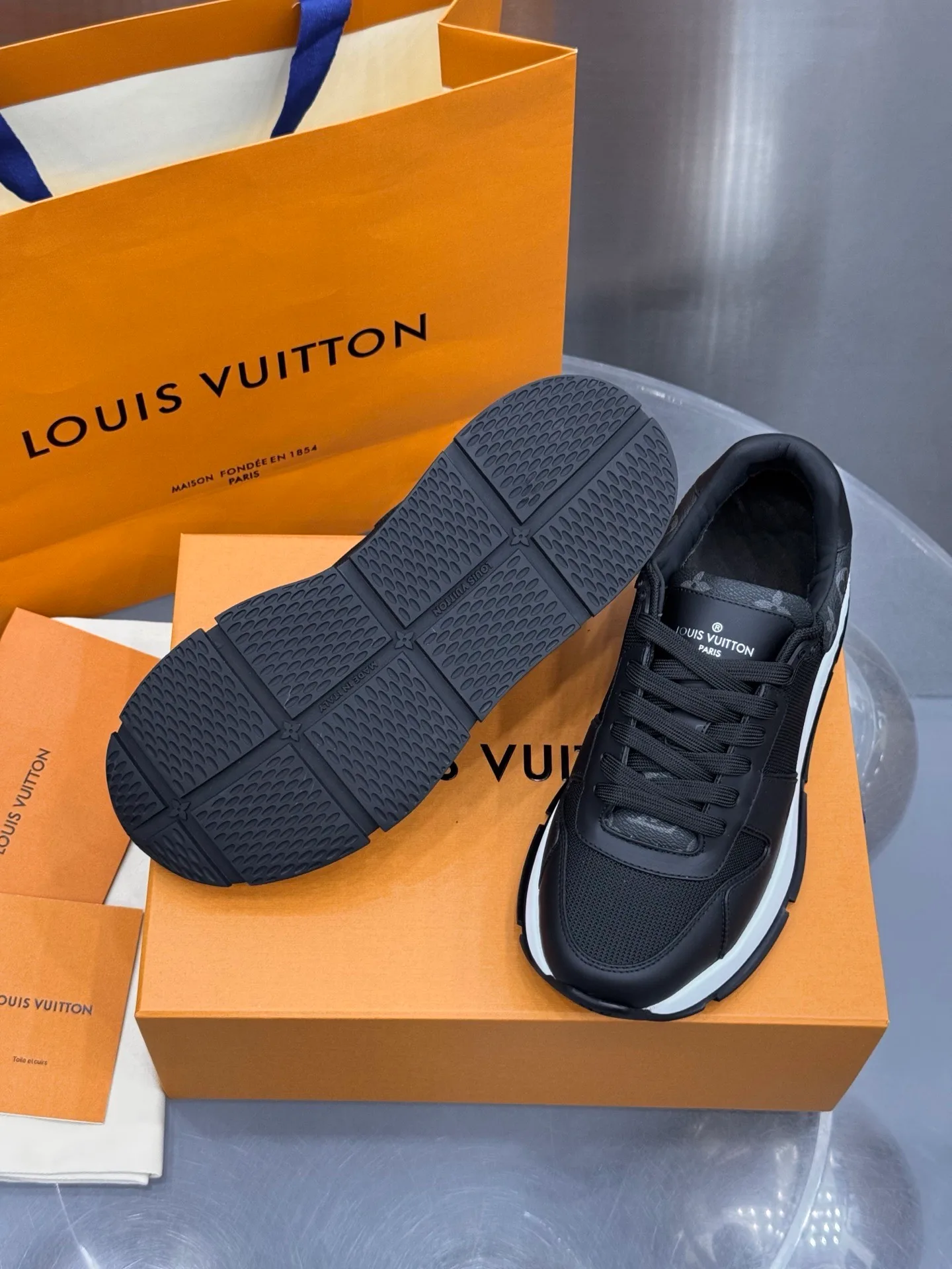 LV Run Away Sneaker (Black Mesh) — view 6