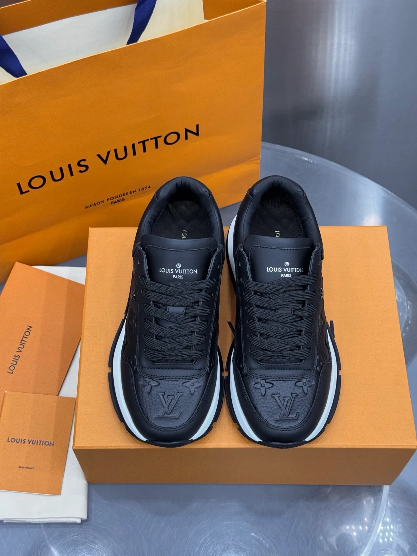 LV Run Away Sneaker (Black Monogram) — view 2