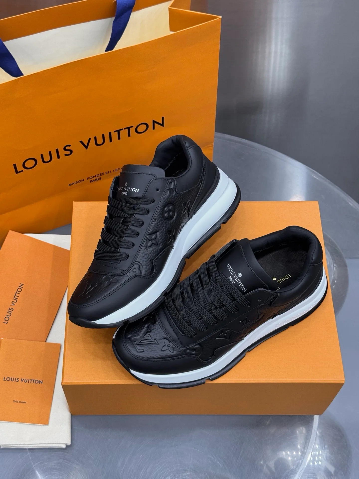 LV Run Away Sneaker (Black Monogram) — view 4